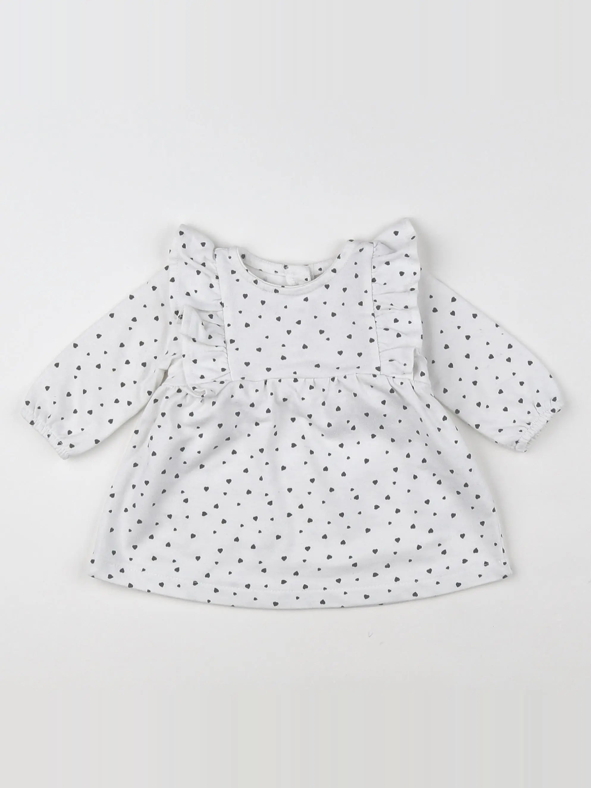 Vertbaudet - robe blanc, gris - 3 mois