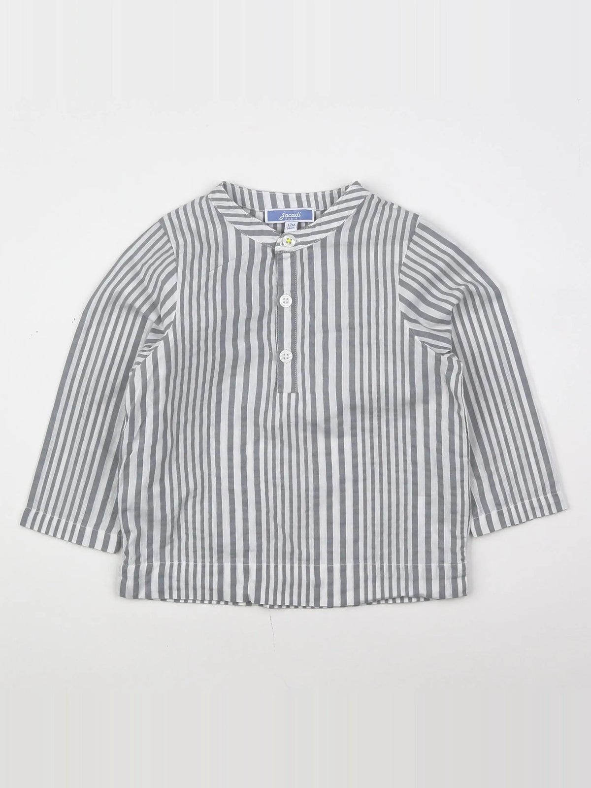 Jacadi - chemise blanc, gris - 12 mois