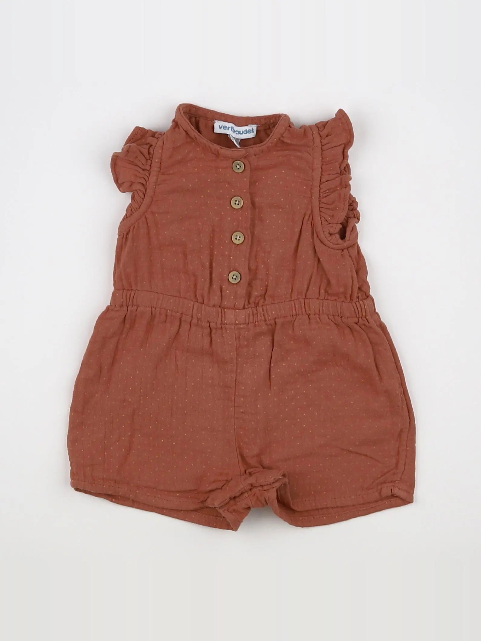 Vertbaudet - combinaison marron - 6 mois