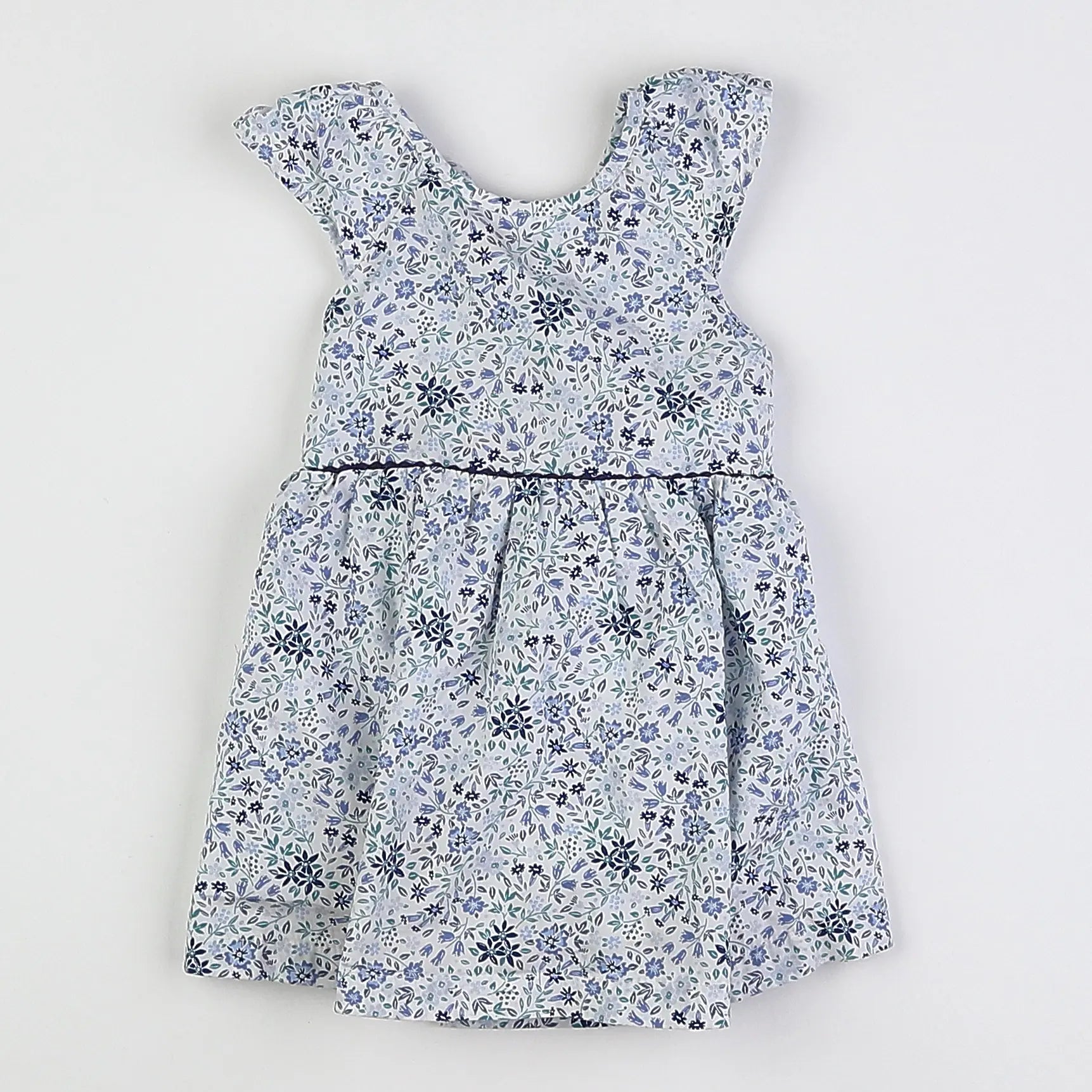 Vertbaudet - robe blanc, bleu - 12 mois