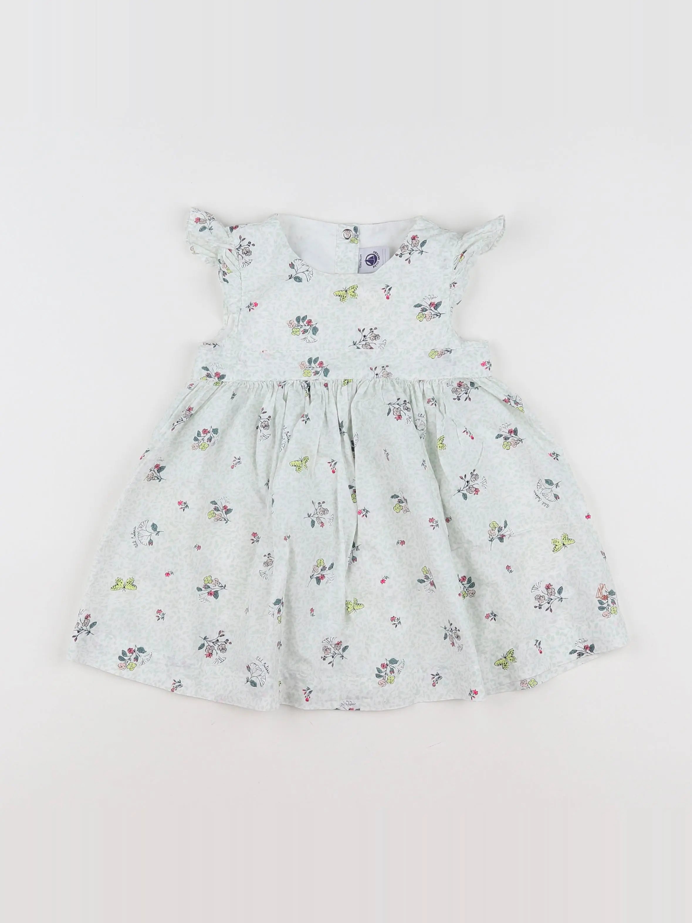 Petit Bateau - robe blanc - 12 mois