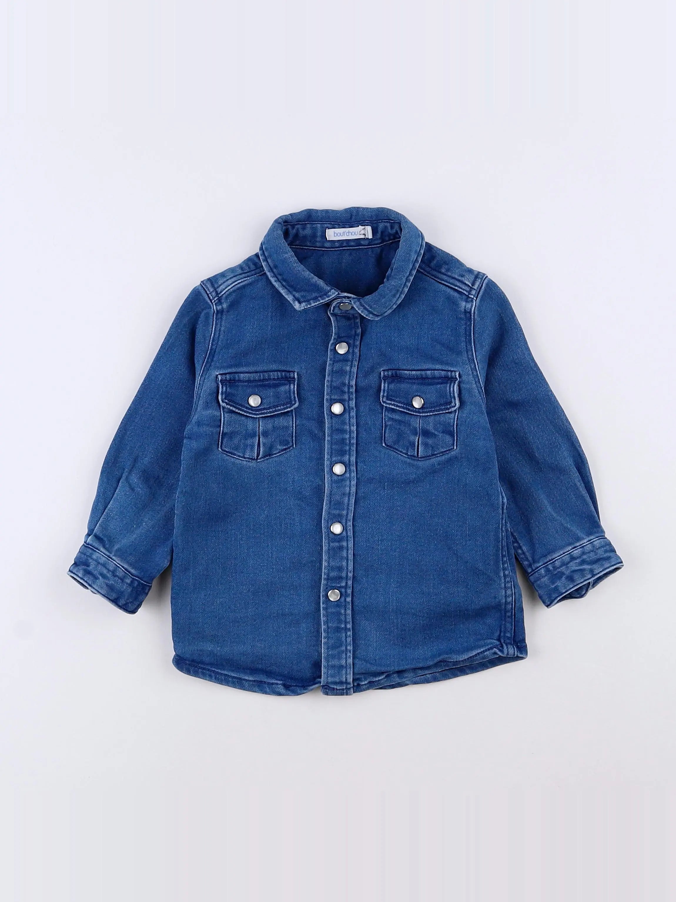 Boutchou - chemise bleu - 12 mois