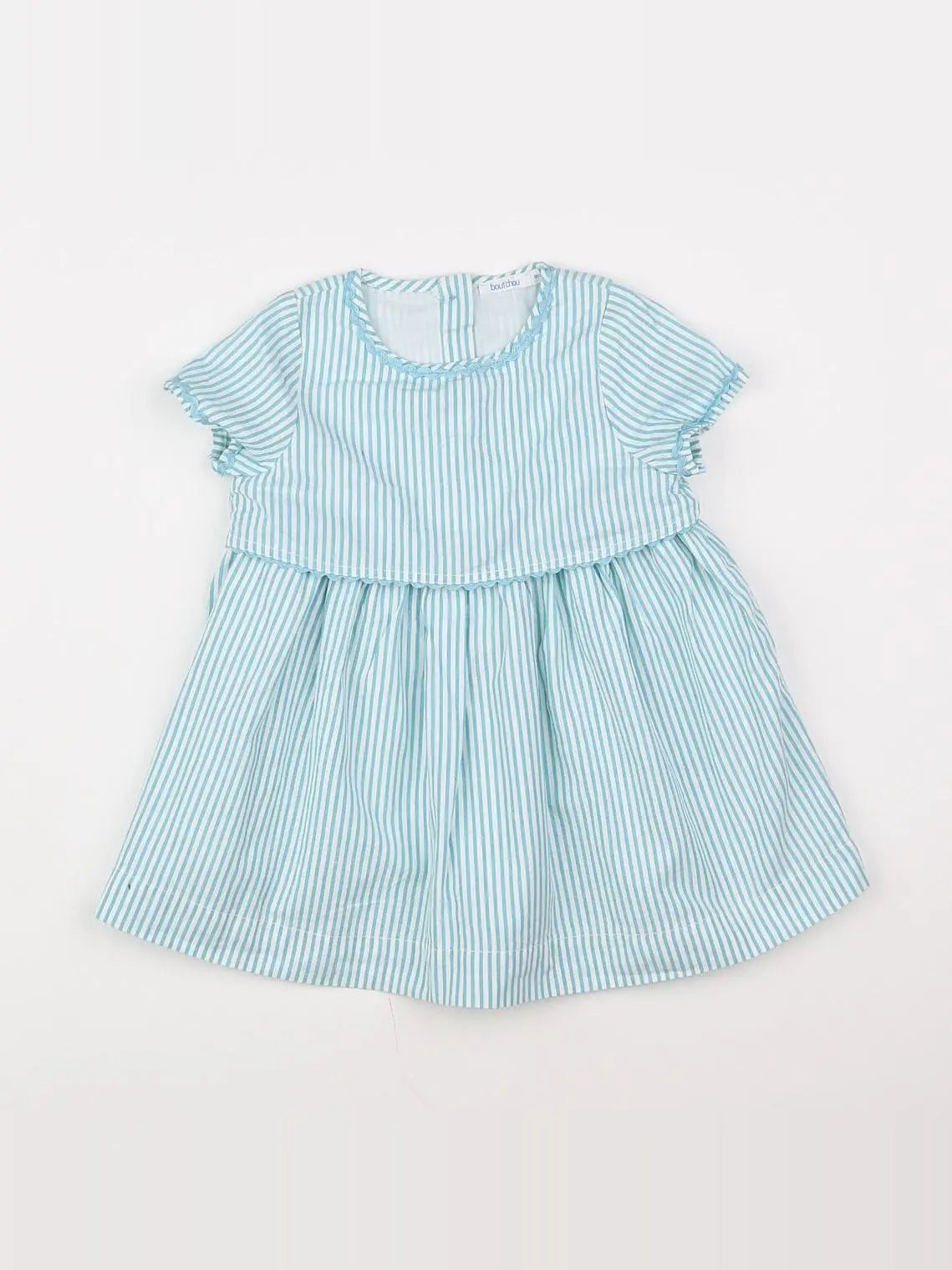 Boutchou - robe bleu, blanc - 9 mois
