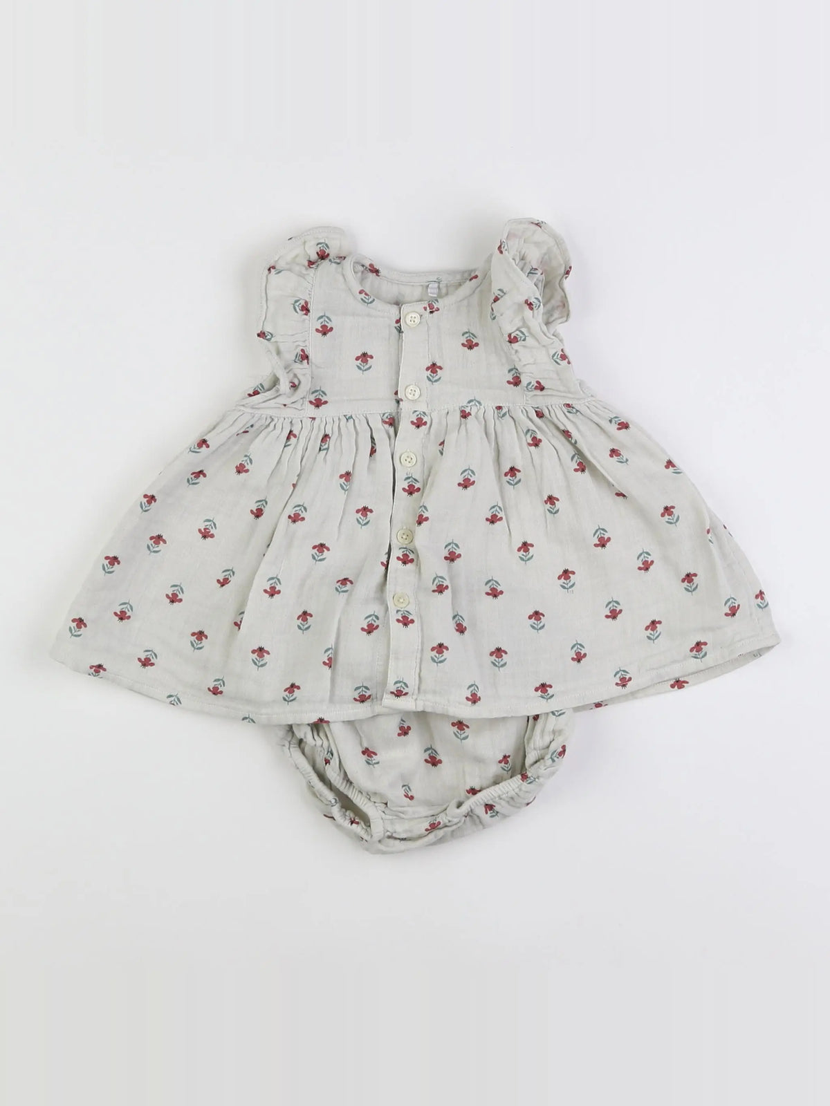 Petit Bateau - robe gris - 3 mois