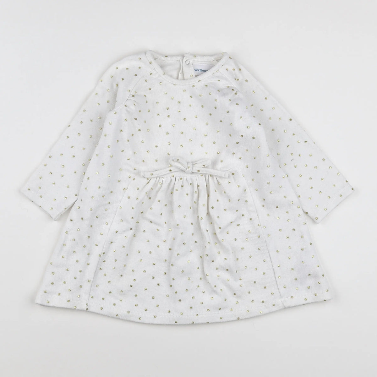 Vertbaudet - robe blanc, or - 18 mois