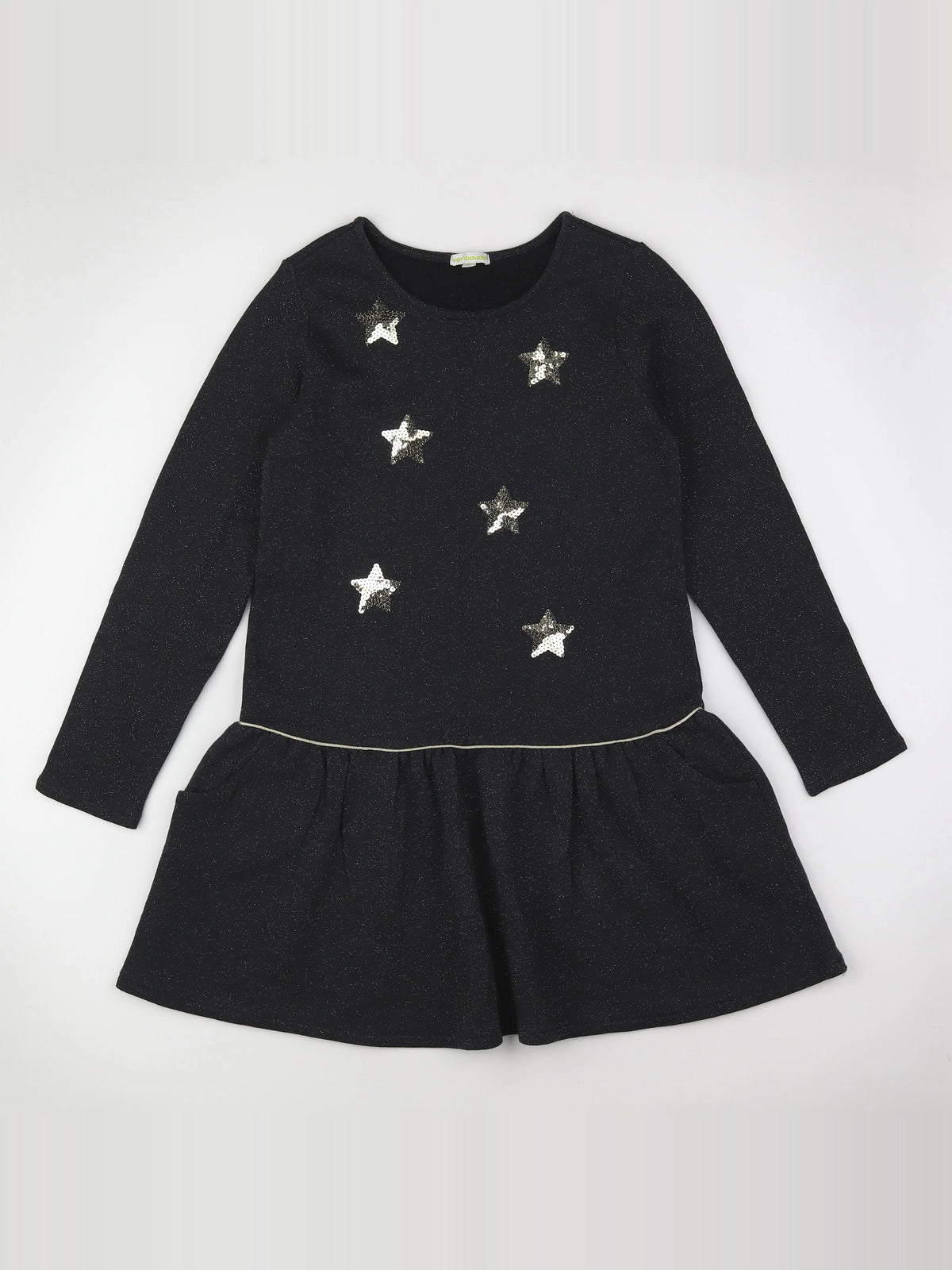 Vertbaudet - robe gris, or - 12 ans