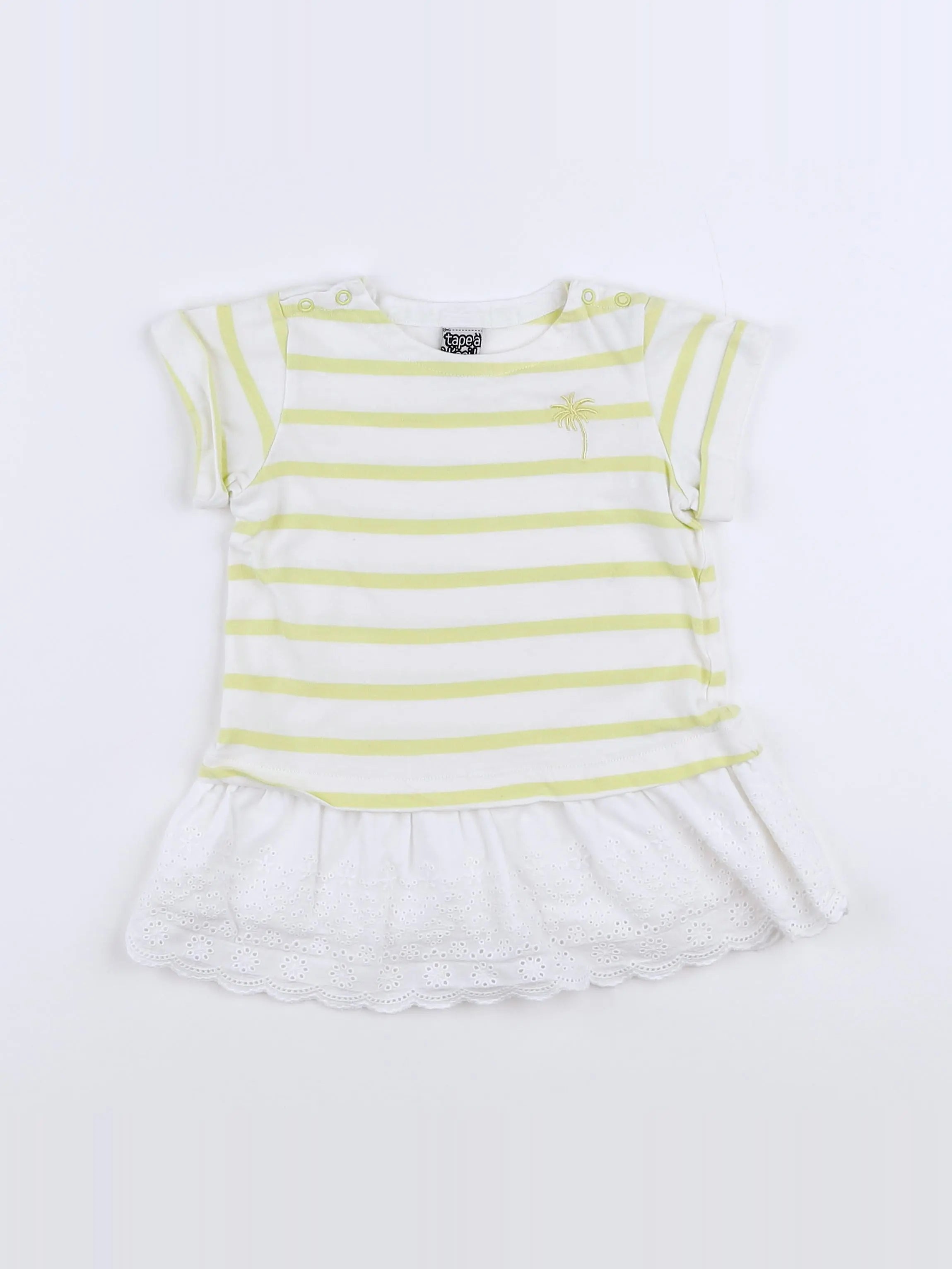 Tape à l'oeil - robe jaune, blanc - 9 mois