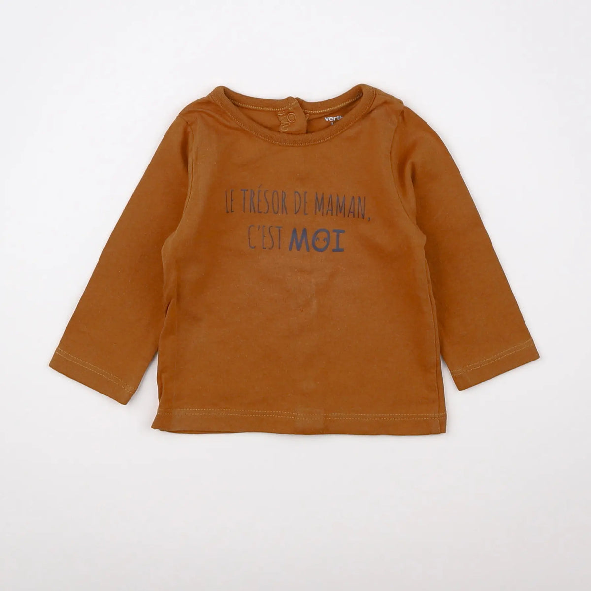 Vertbaudet - tee-shirt marron - 3 mois