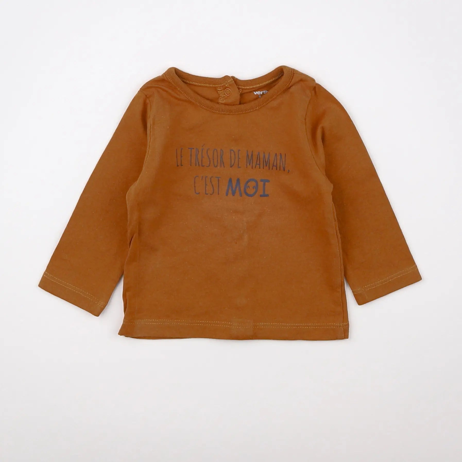 Vertbaudet - tee-shirt marron - 3 mois