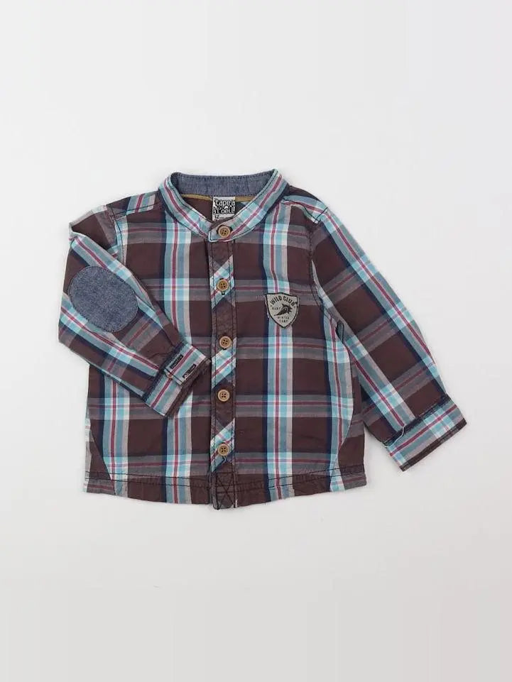 Tape à l'oeil - chemise bleu, marron - 12 mois