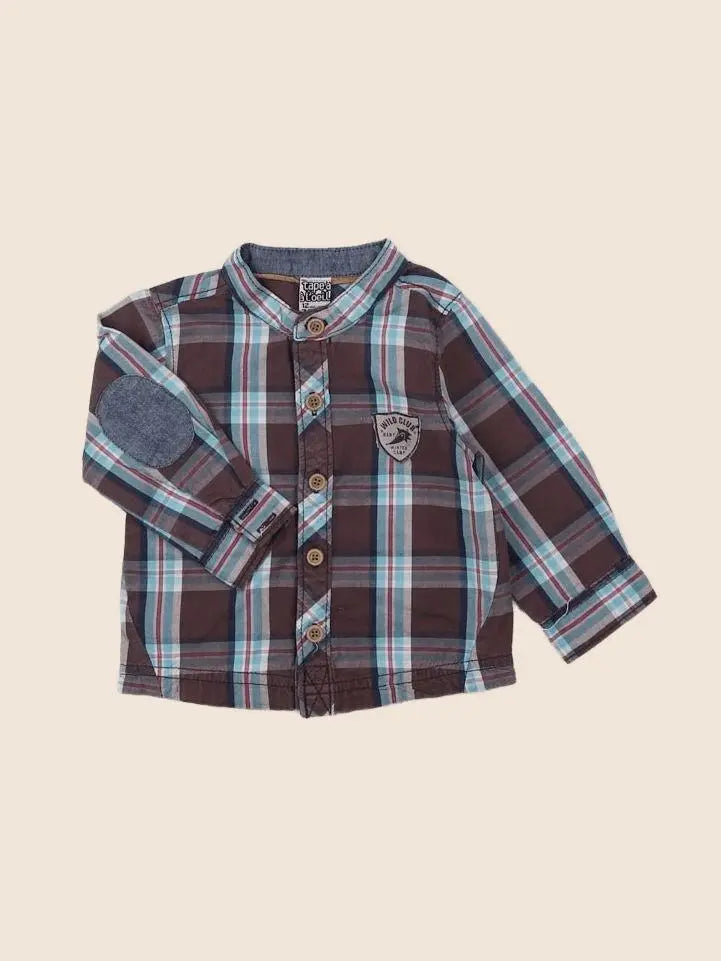 Tape à l'oeil - chemise bleu, marron - 12 mois