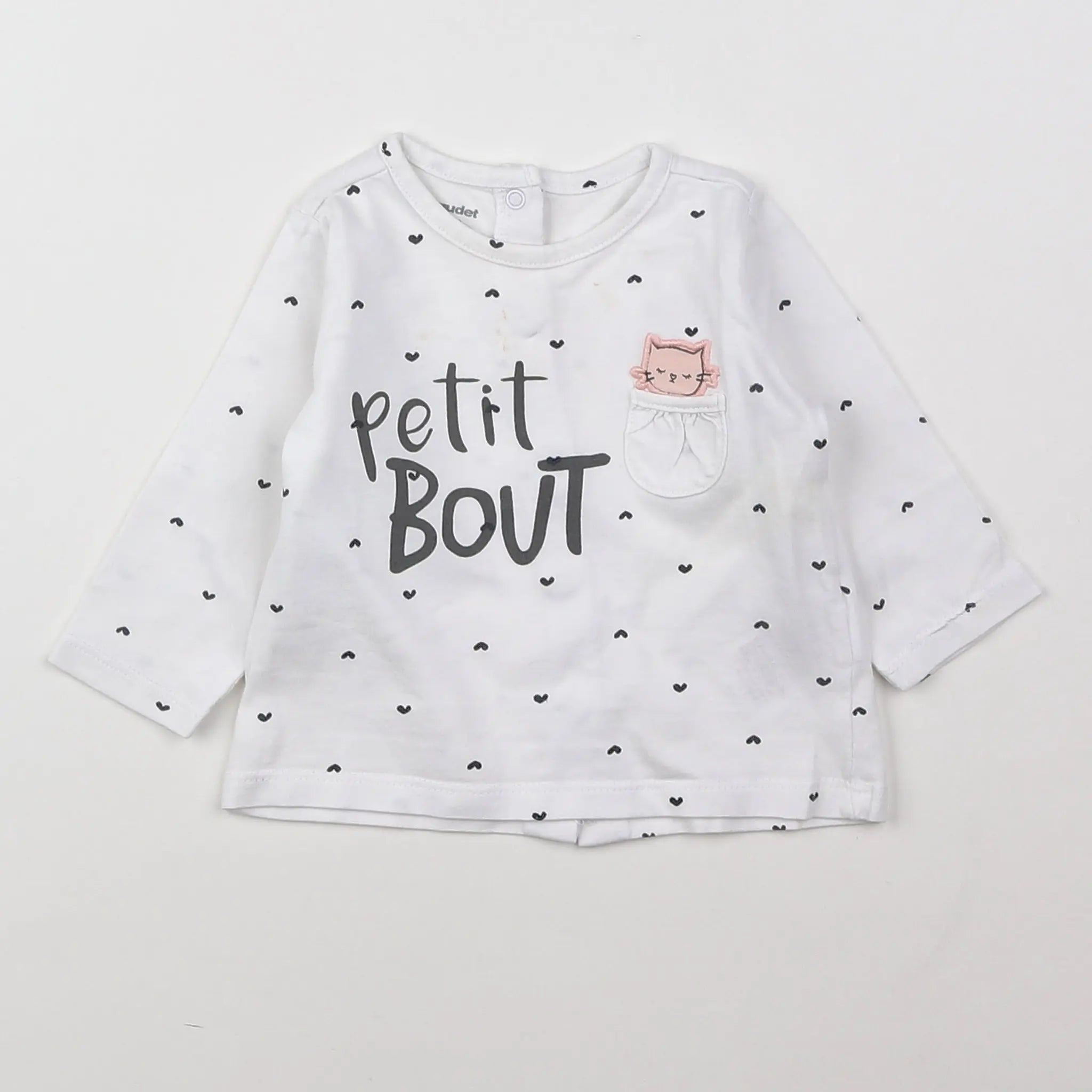 Vertbaudet - tee-shirt blanc - 3 mois