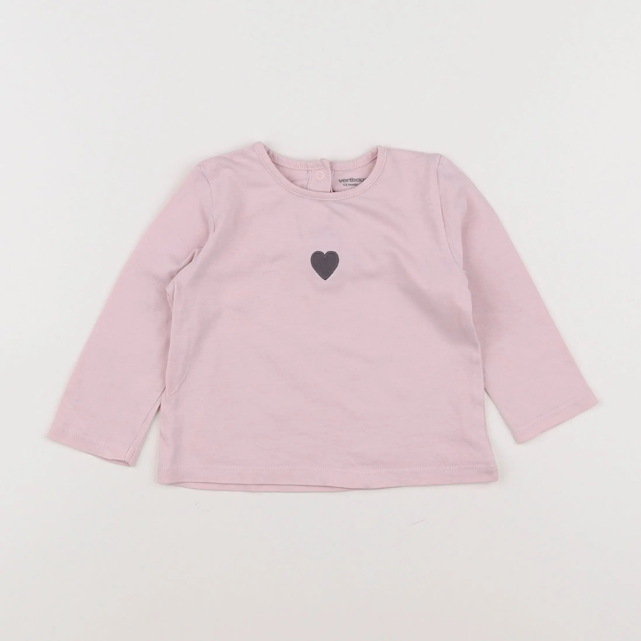 Vertbaudet - tee-shirt rose - 12 mois