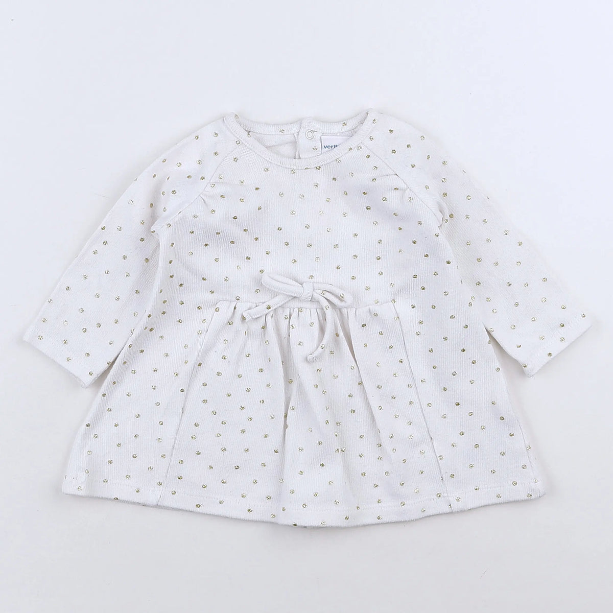 Vertbaudet - robe blanc, or - 9 mois