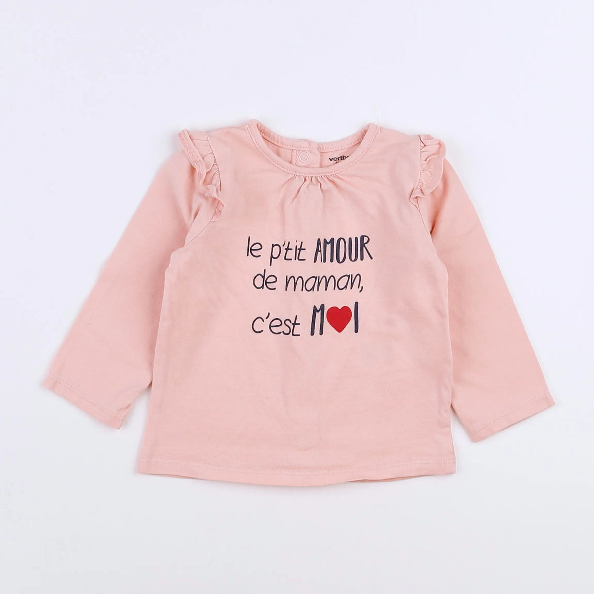 Vertbaudet - tee-shirt rose - 9 mois