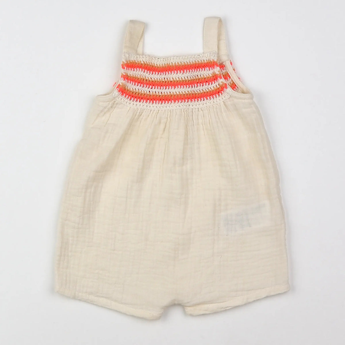 Vertbaudet - combinaison beige, rose - 3 mois