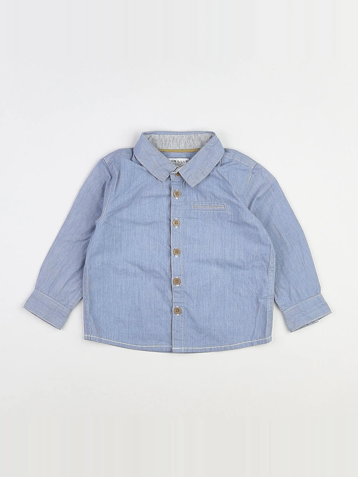 Cyrillus - chemise imprimé au dos blanc, bleu - 9 mois