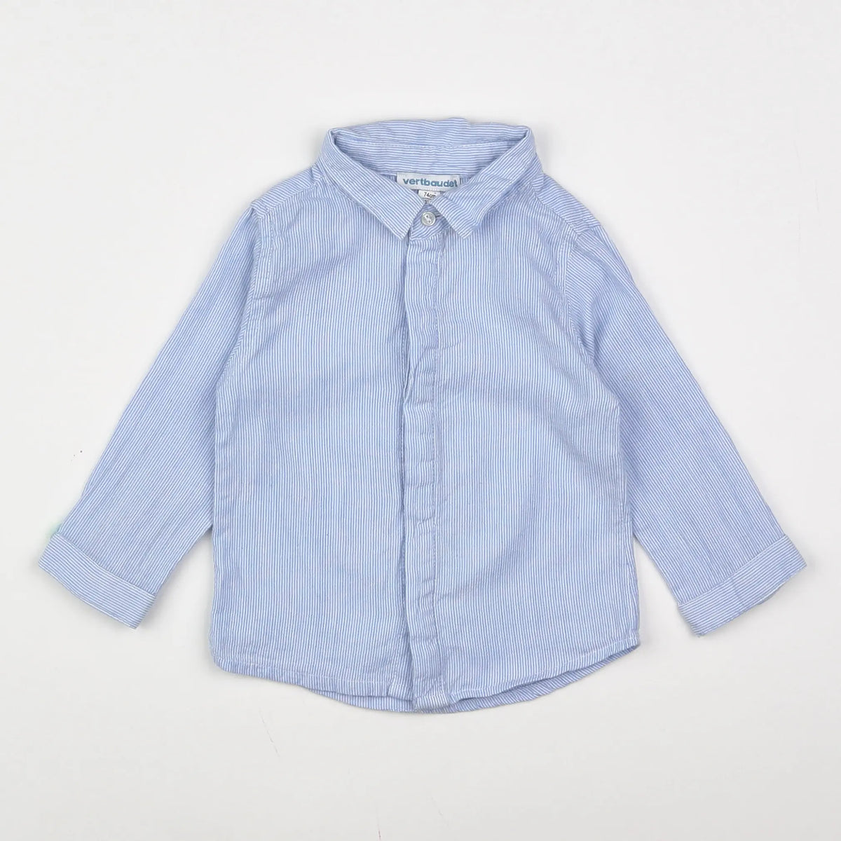 Vertbaudet - chemise bleu, blanc - 12 mois