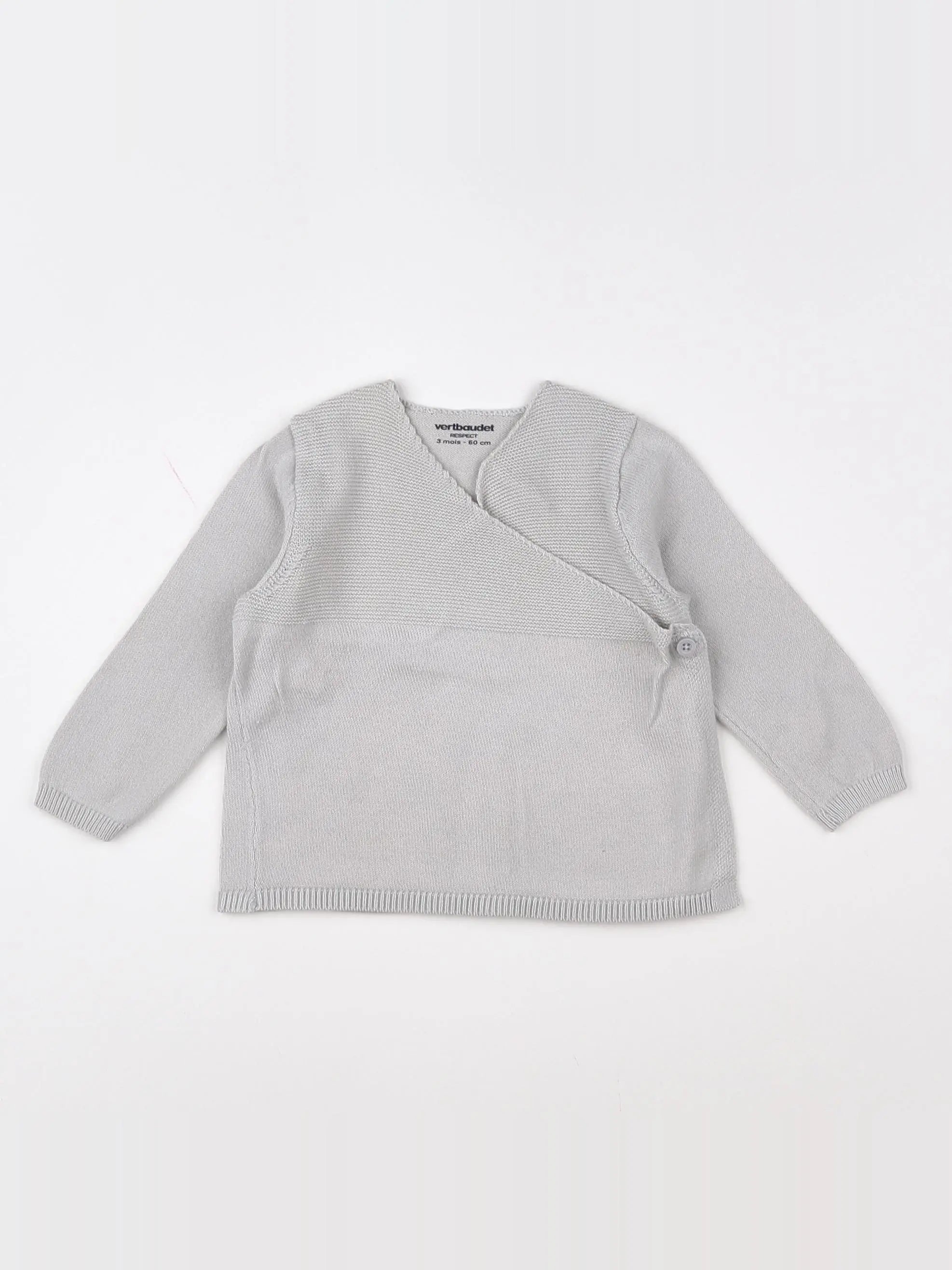 Vertbaudet - pull gris - 3 mois