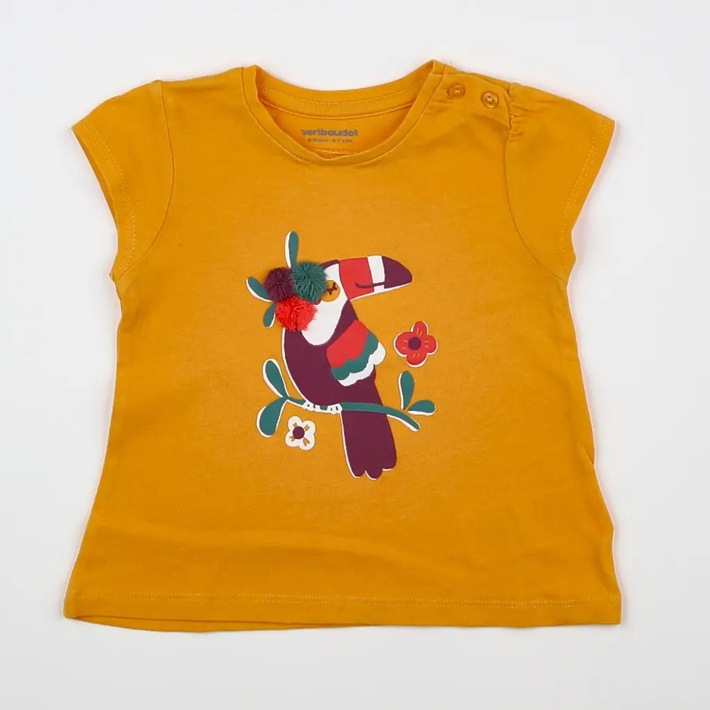 Vertbaudet - tee-shirt jaune - 6 mois