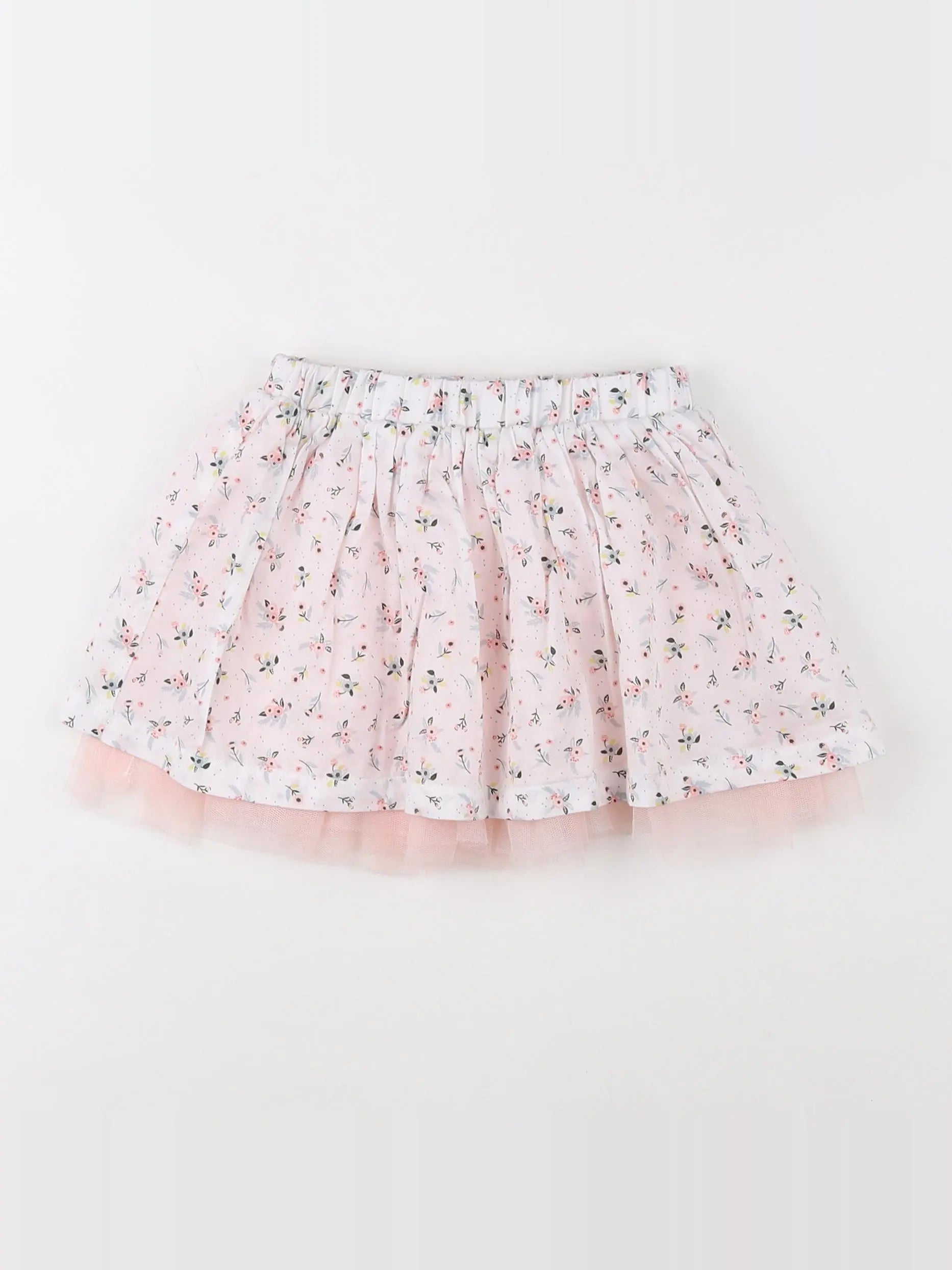 Vertbaudet - jupe blanc, rose - 18 mois