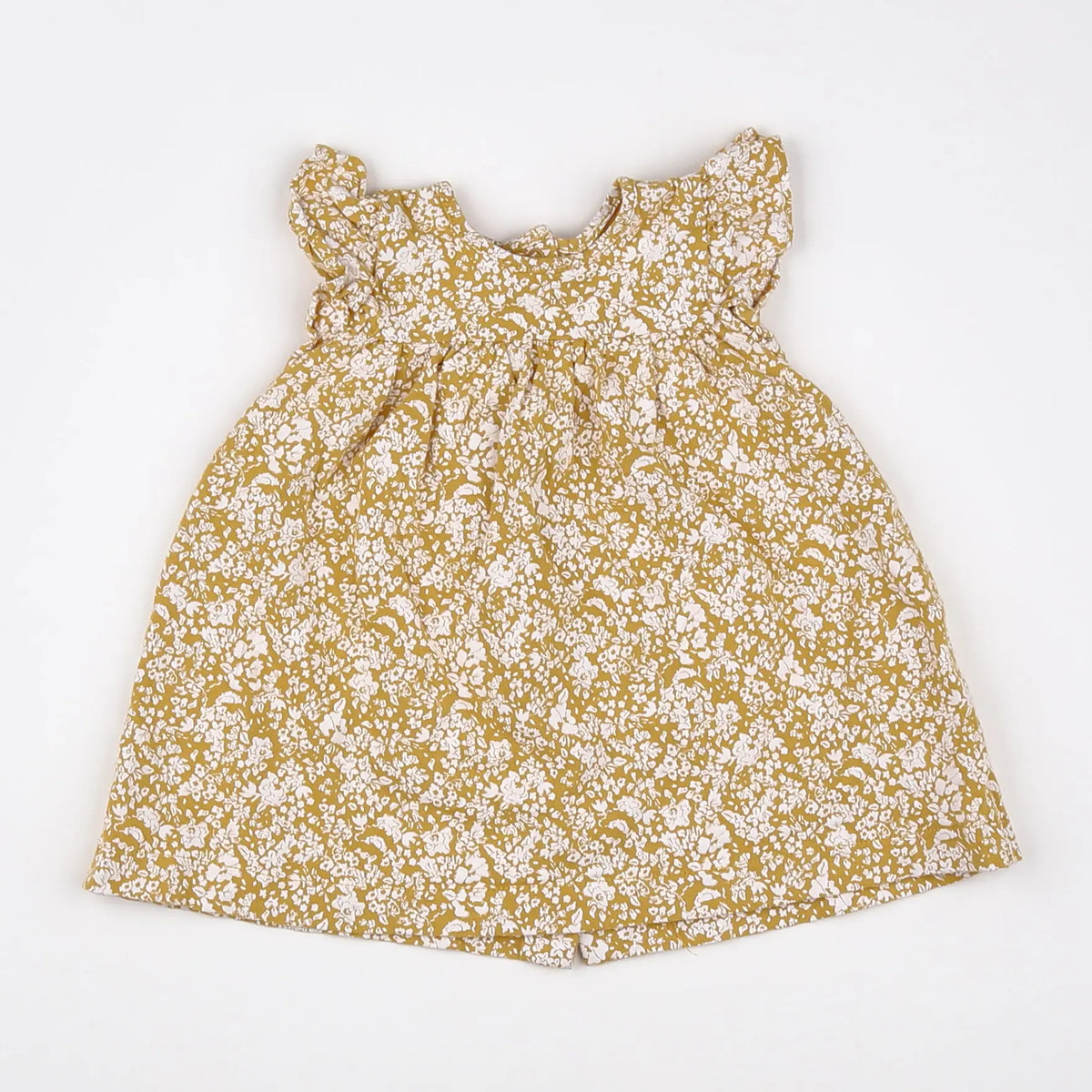 Vertbaudet - robe jaune, blanc - 3 mois
