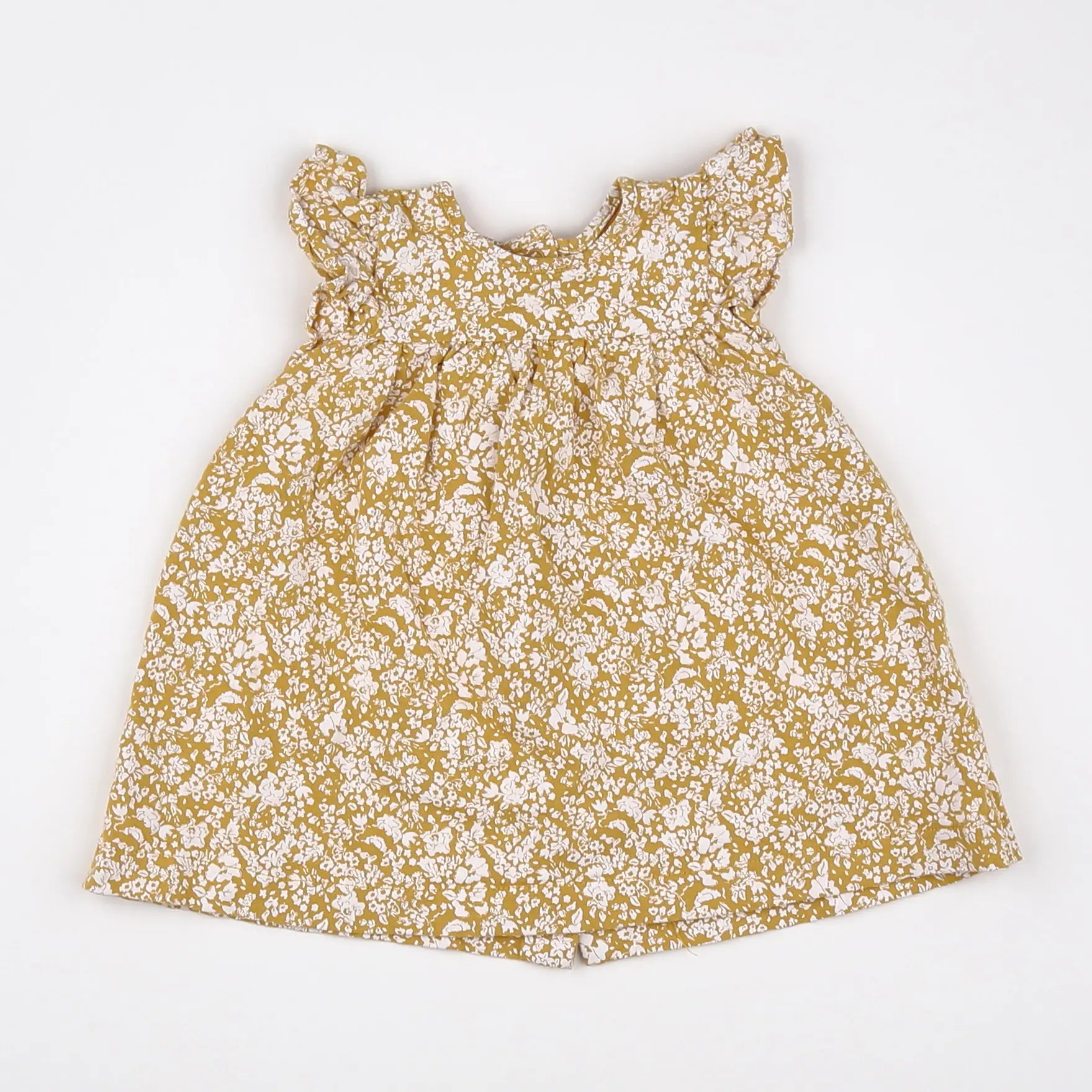 Vertbaudet - robe jaune, blanc - 3 mois