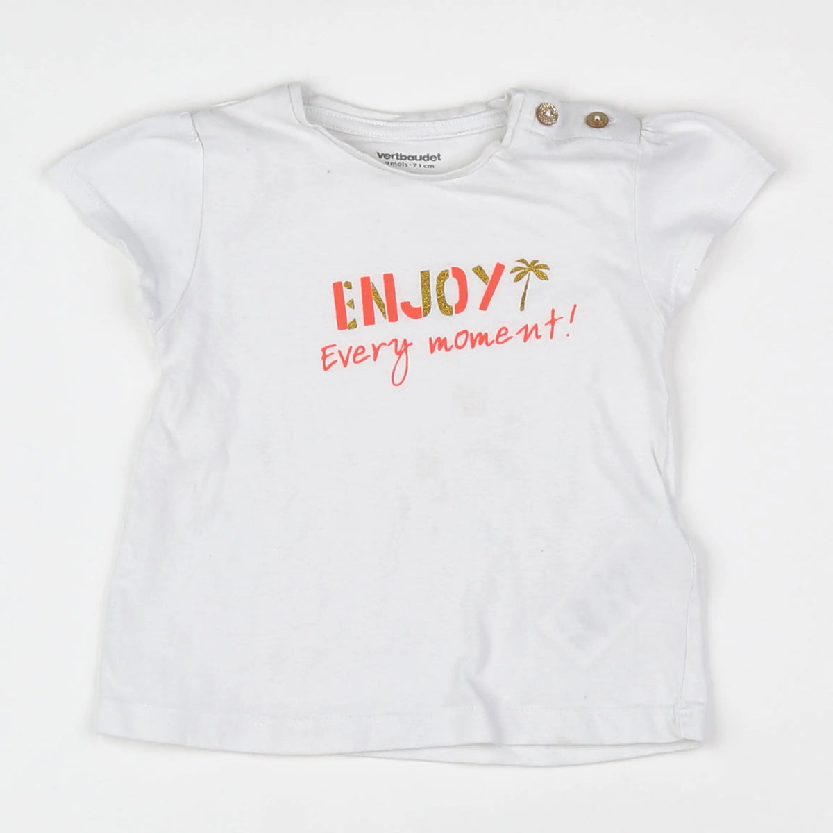 Vertbaudet - tee-shirt blanc - 9 mois