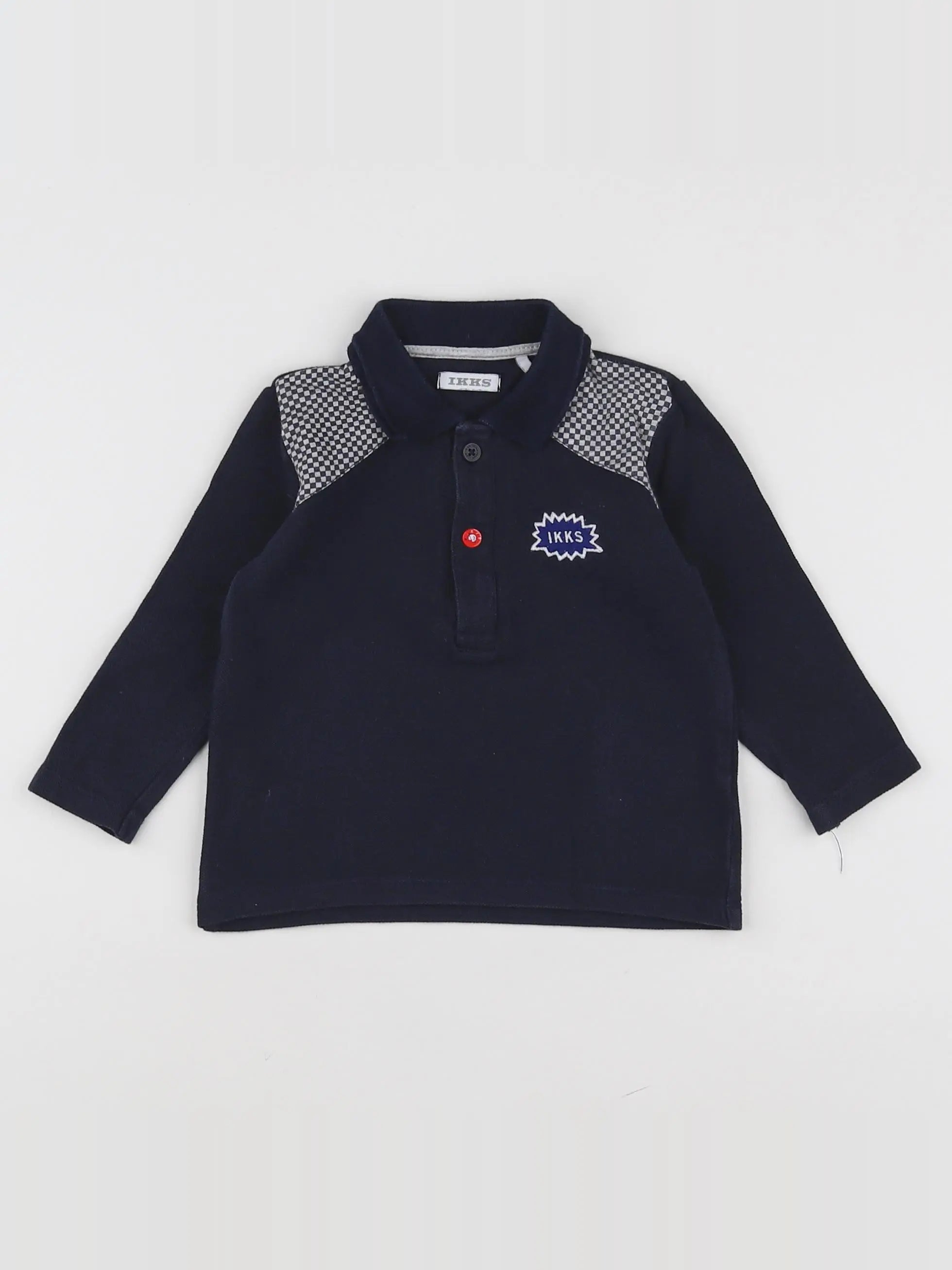IKKS - polo bleu - 12 mois