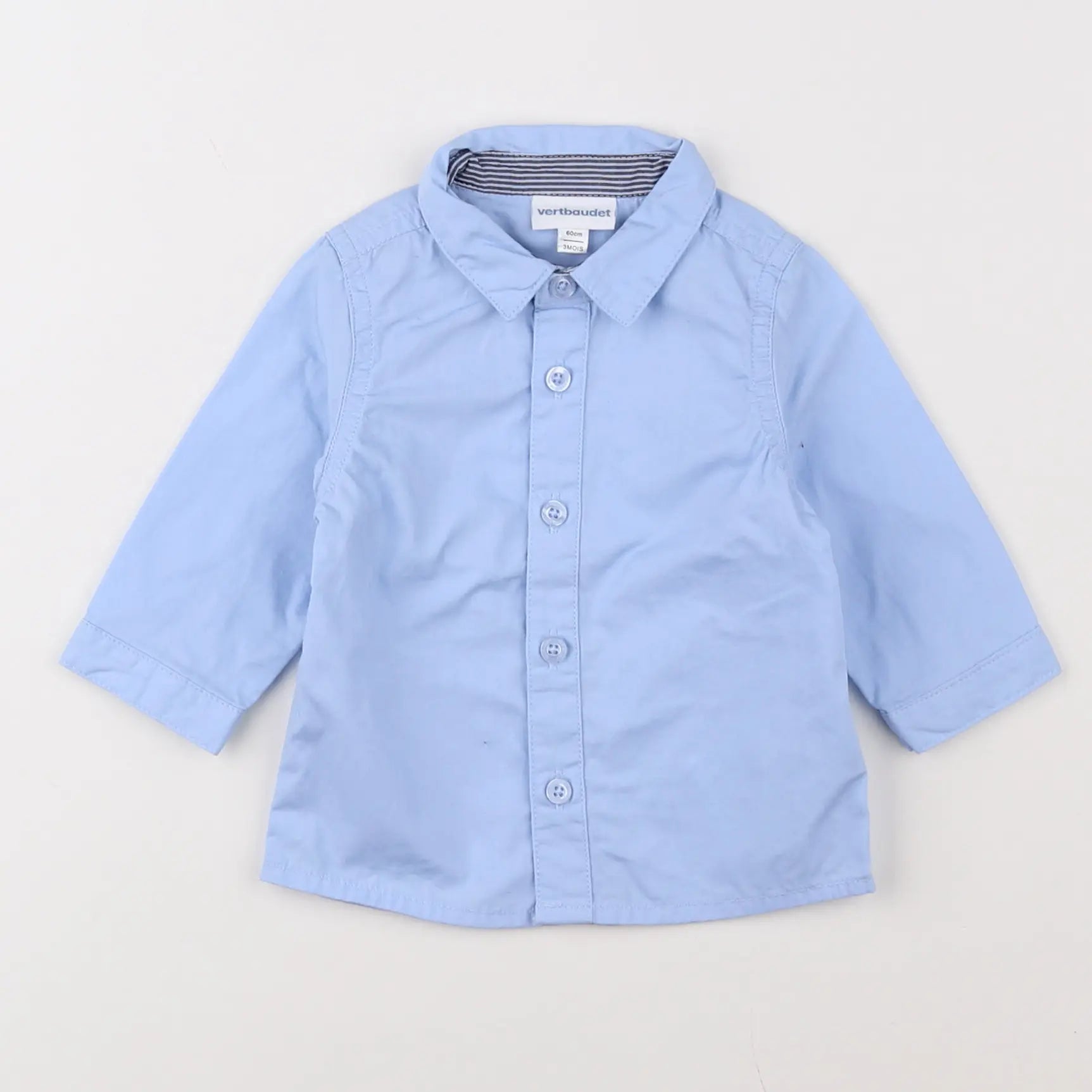 Vertbaudet - chemise bleu - 3 mois