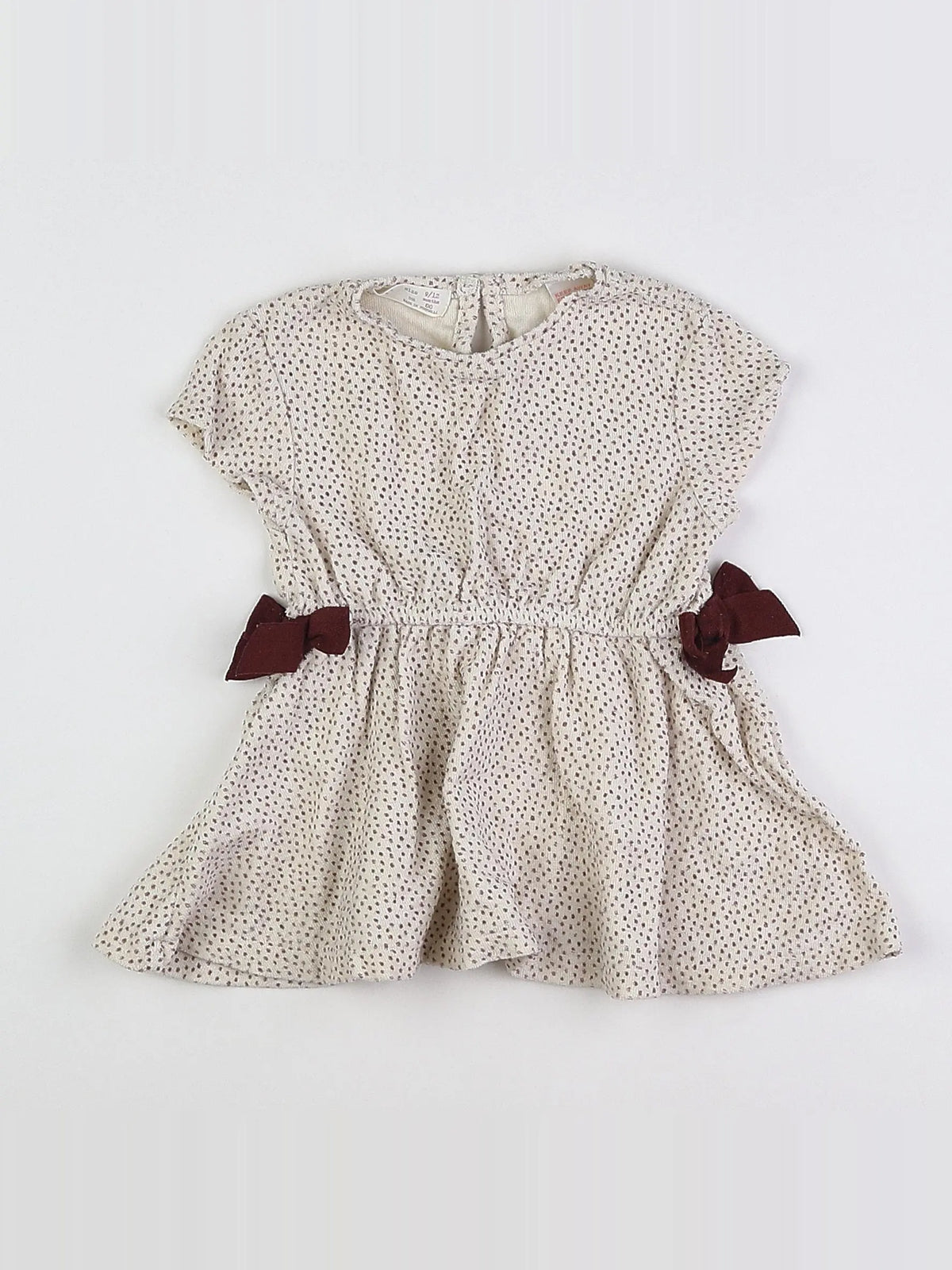 Zara - robe beige, rose - 9/12 mois