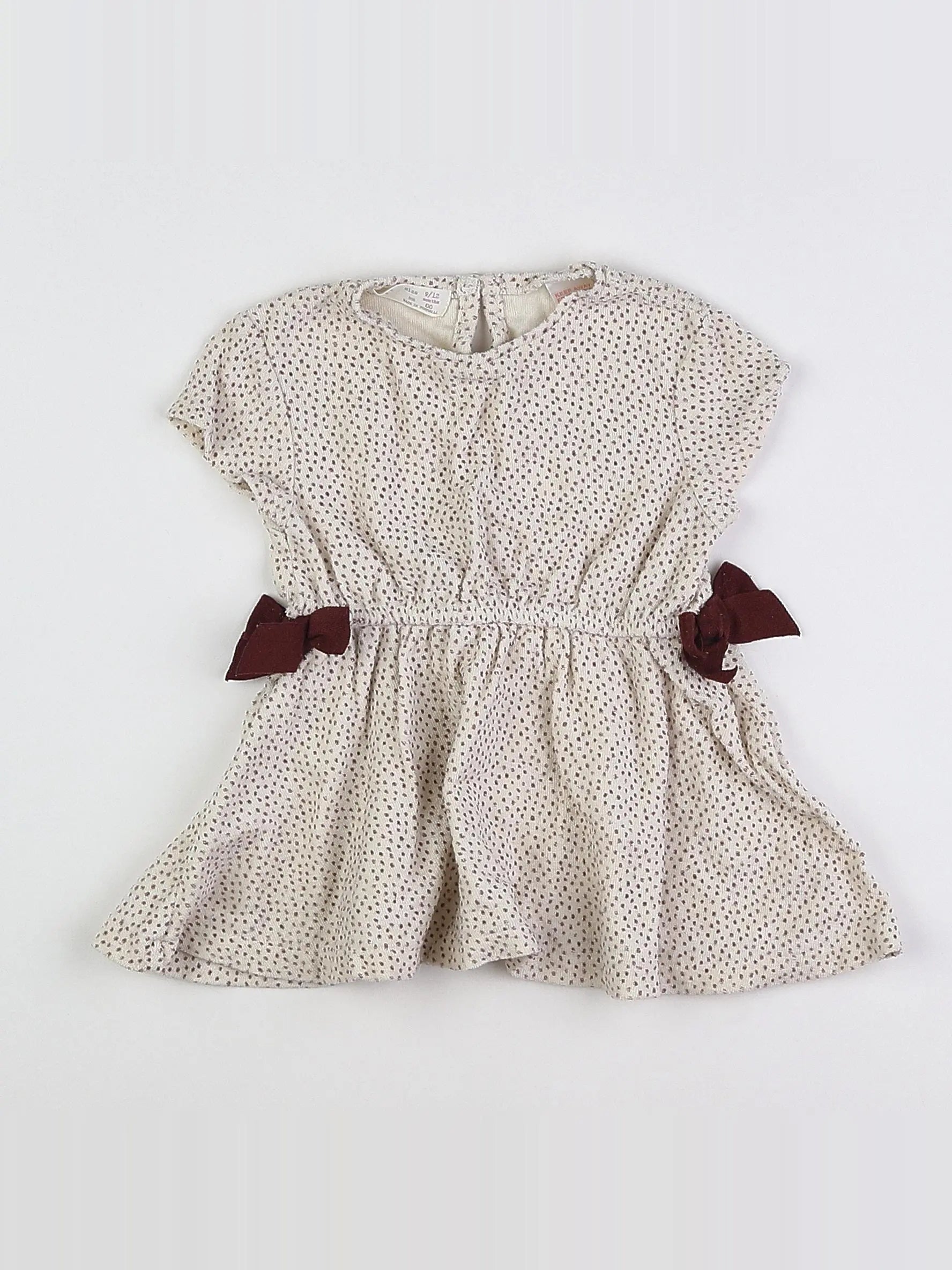 Zara - robe beige, rose - 9/12 mois