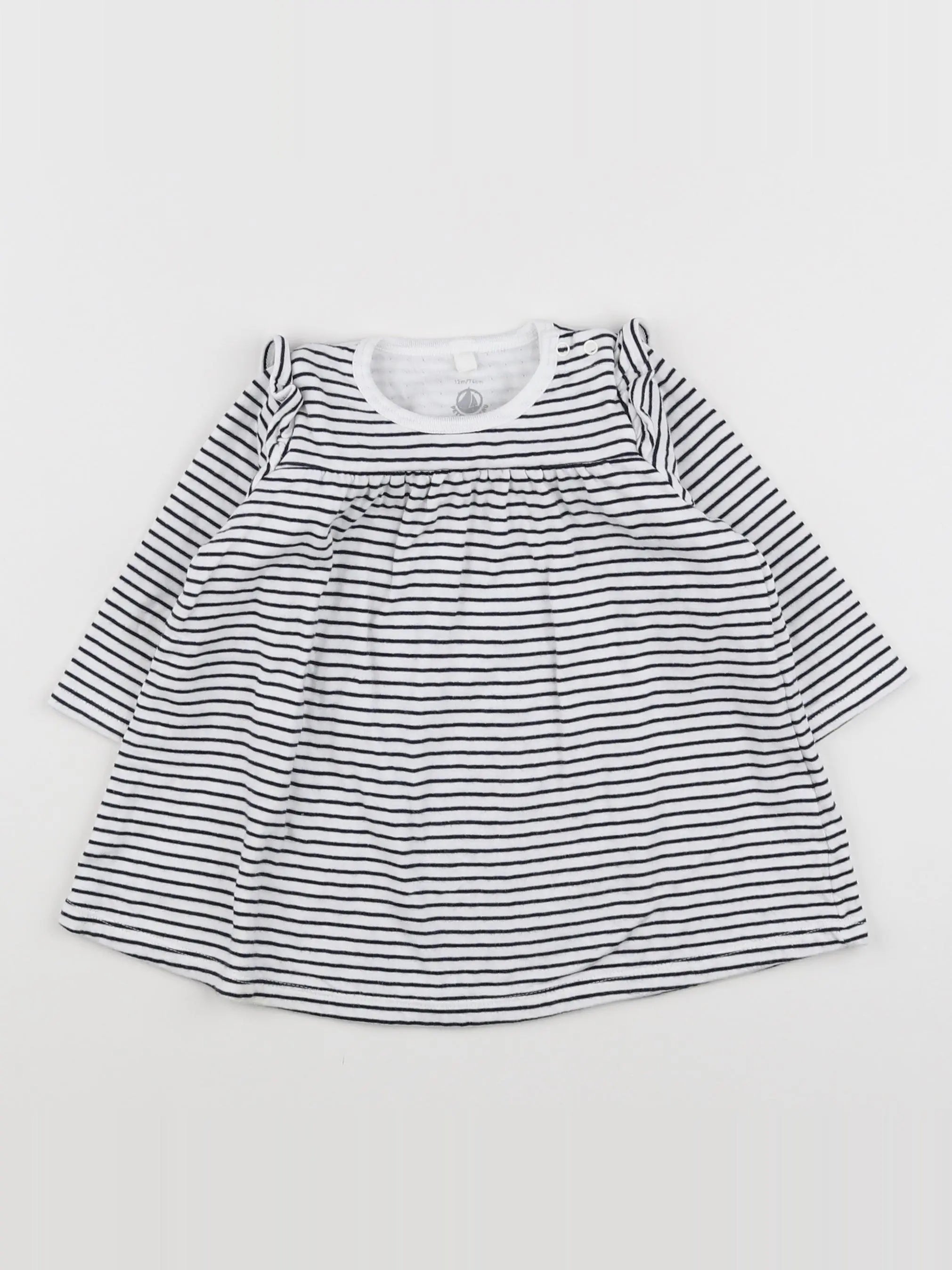 Petit Bateau - robe blanc - 12 mois