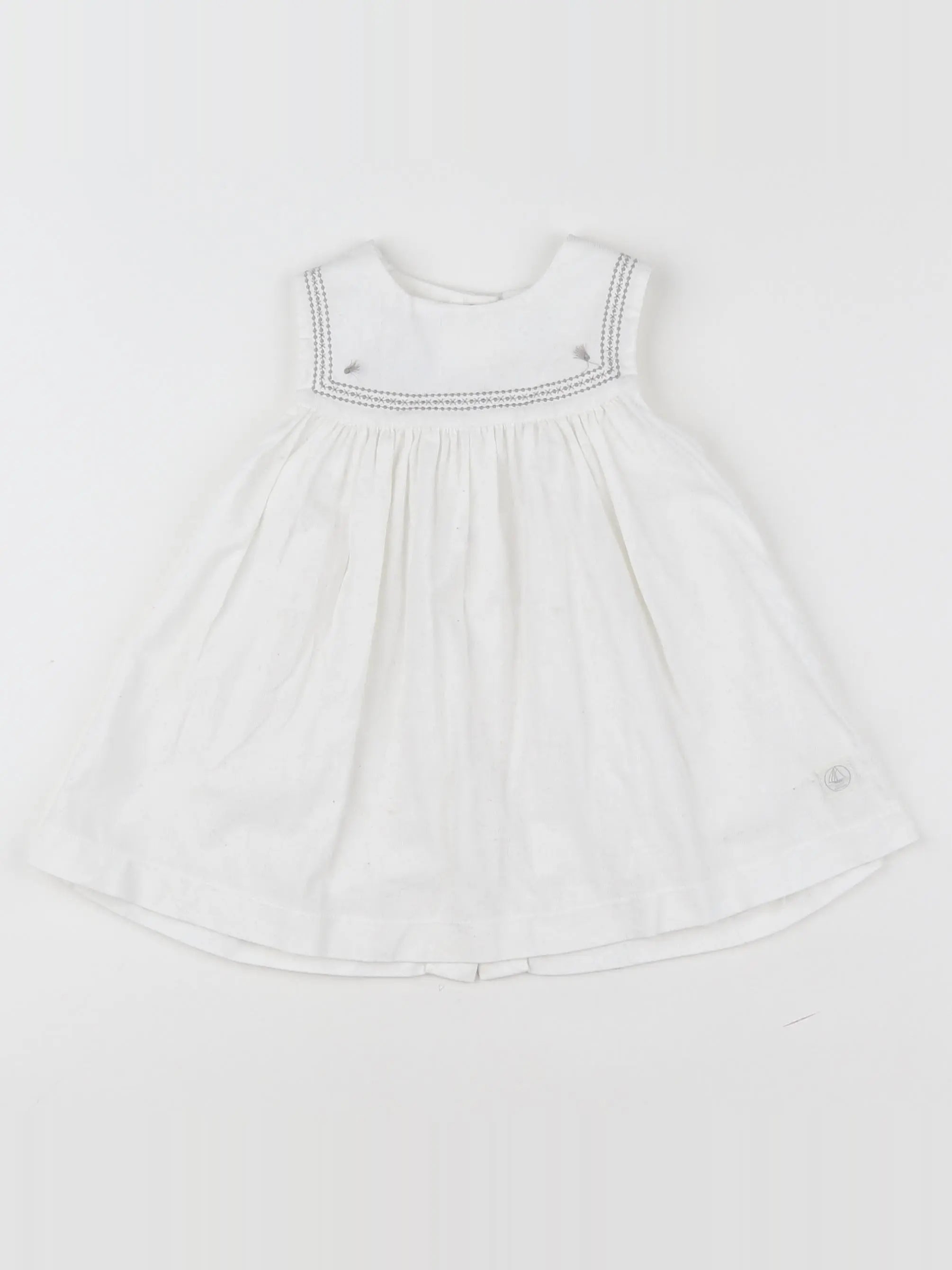 Petit Bateau - robe blanc - 12 mois