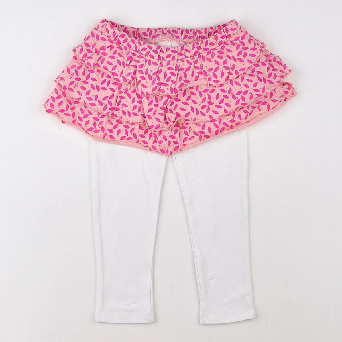 Vertbaudet - jupe blanc, rose - 2 ans