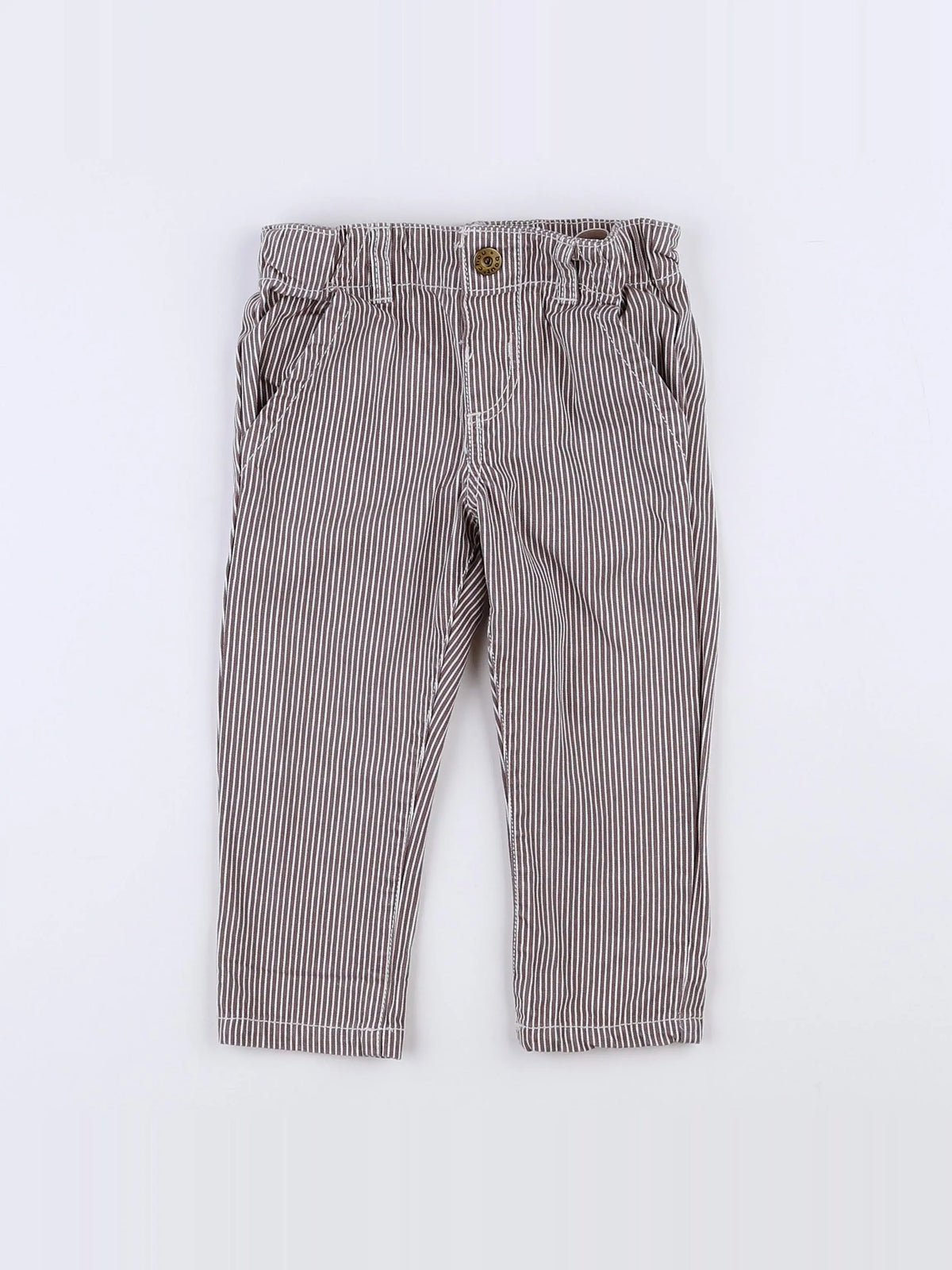 Boutchou - pantalon blanc, marron - 9 mois