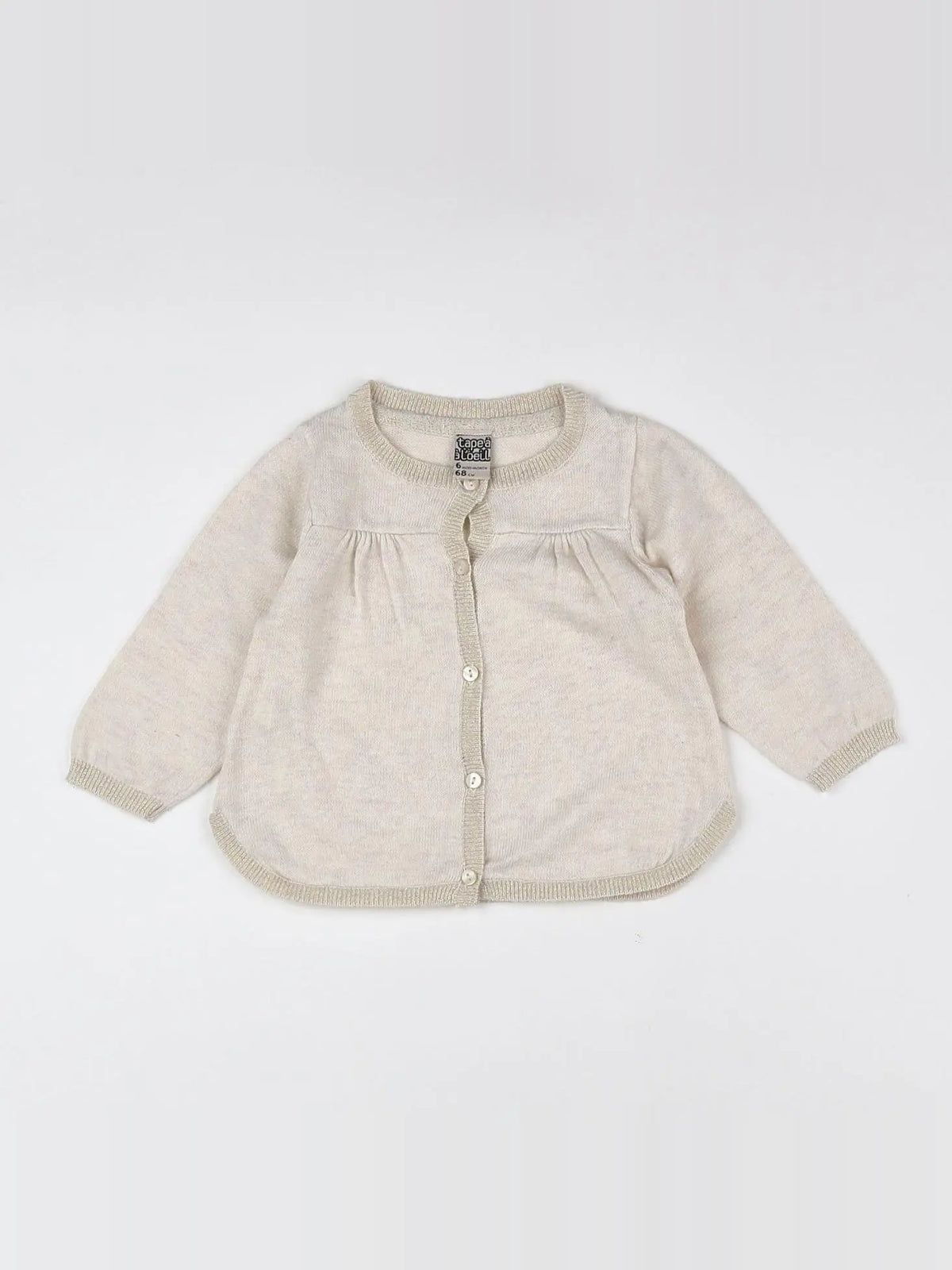 Tape à l'oeil - gilet beige, or - 6 mois