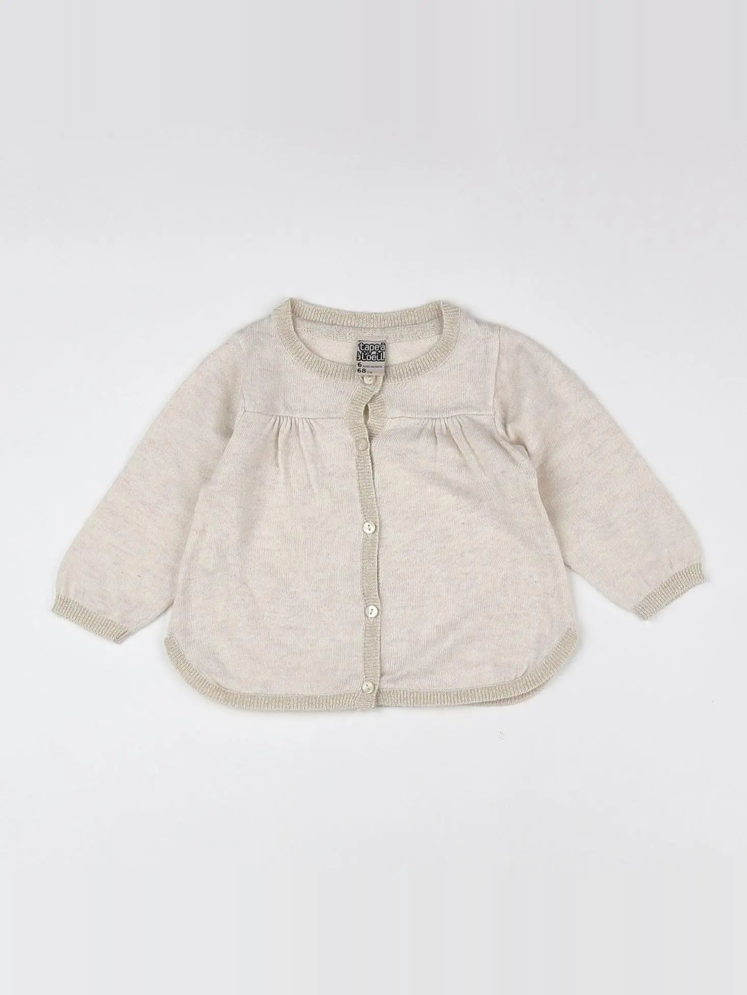 Tape à l'oeil - gilet beige, or - 6 mois