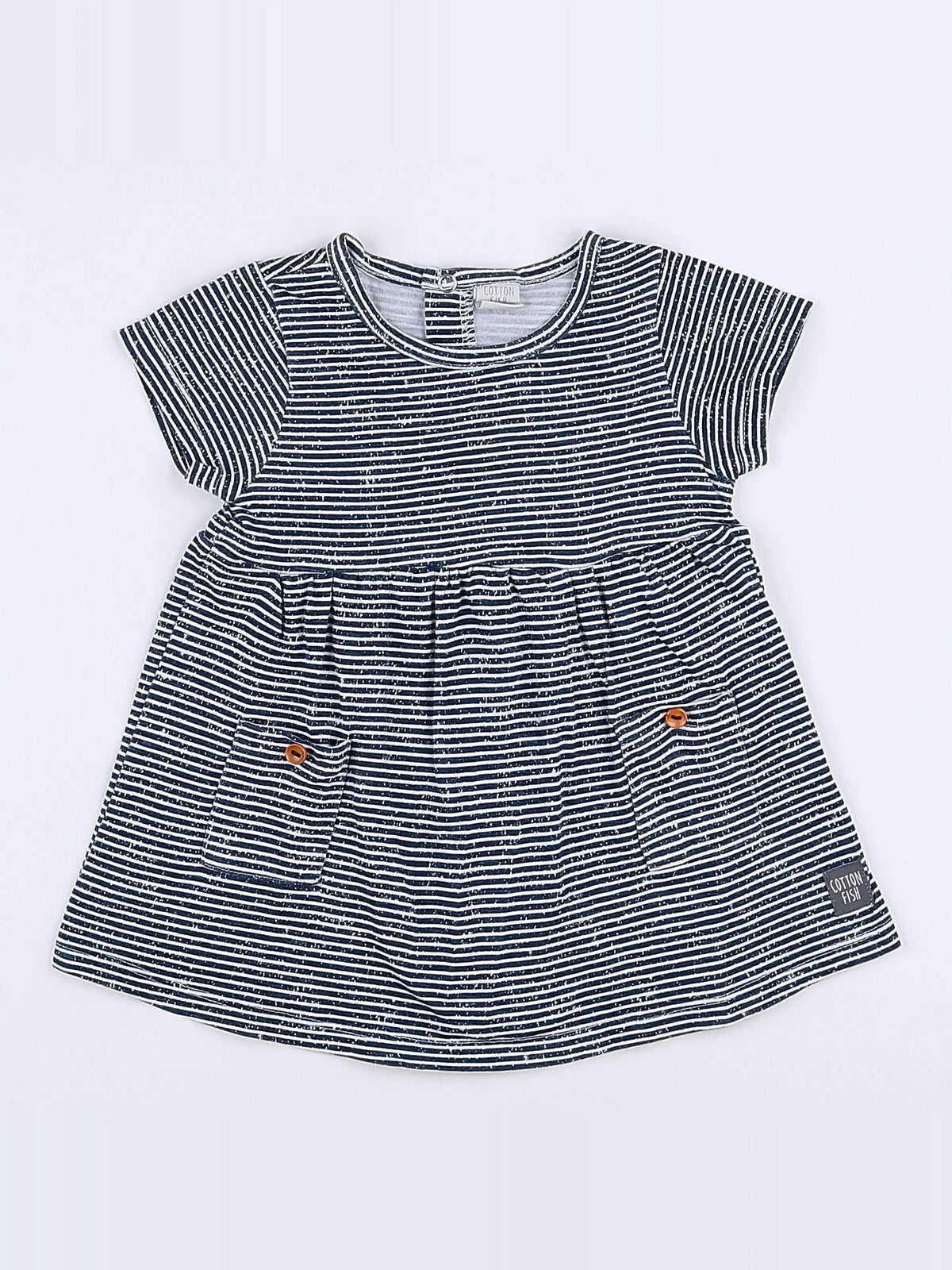 Cotton Fish - robe blanc, bleu - 9 mois