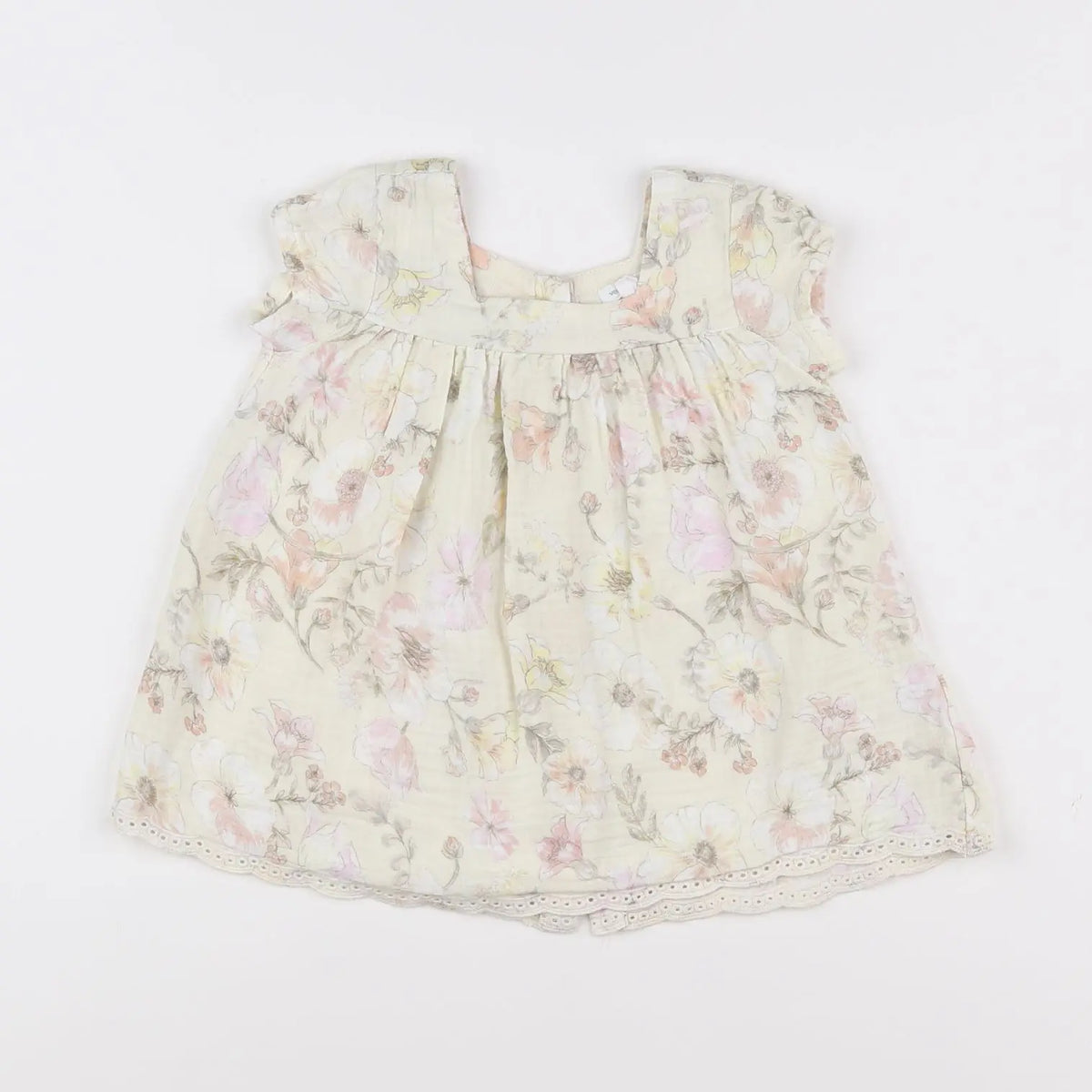 Vertbaudet - robe rose, beige - 9 mois