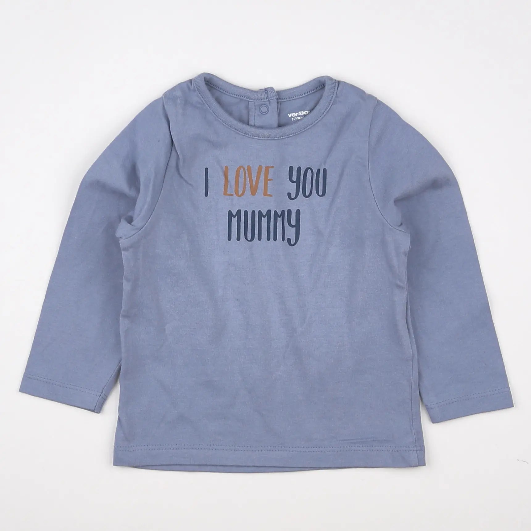 Vertbaudet - tee-shirt bleu - 12 mois