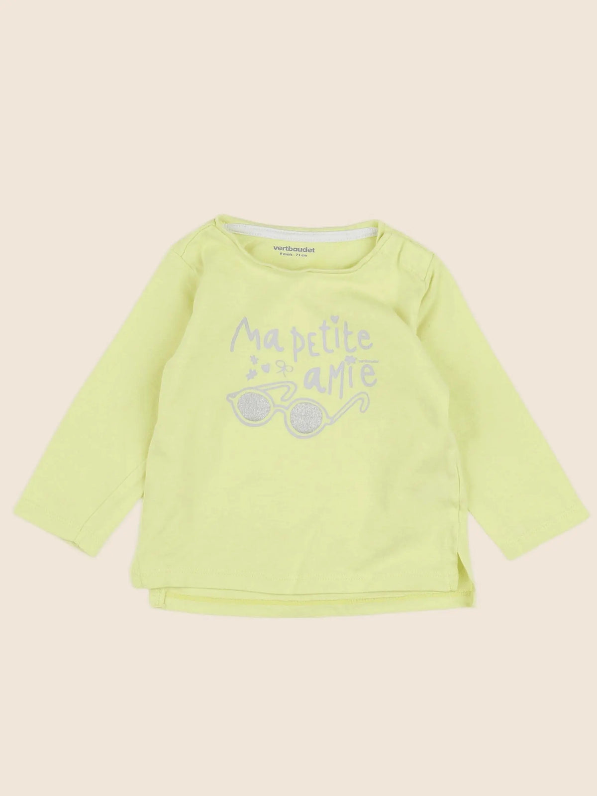 Vertbaudet - tee-shirt jaune - 9 mois