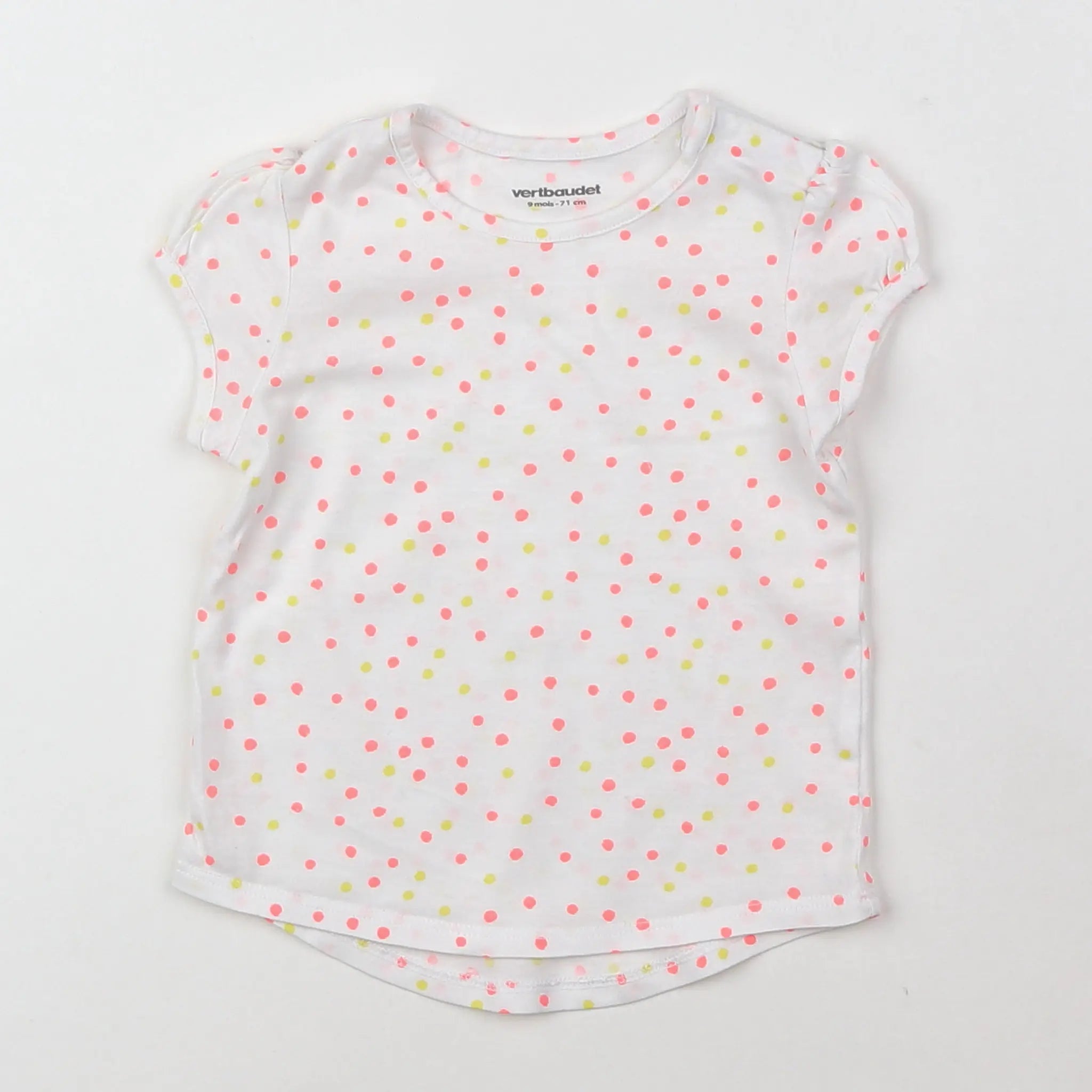 Vertbaudet - tee-shirt coton multicolore, blanc - 9 mois