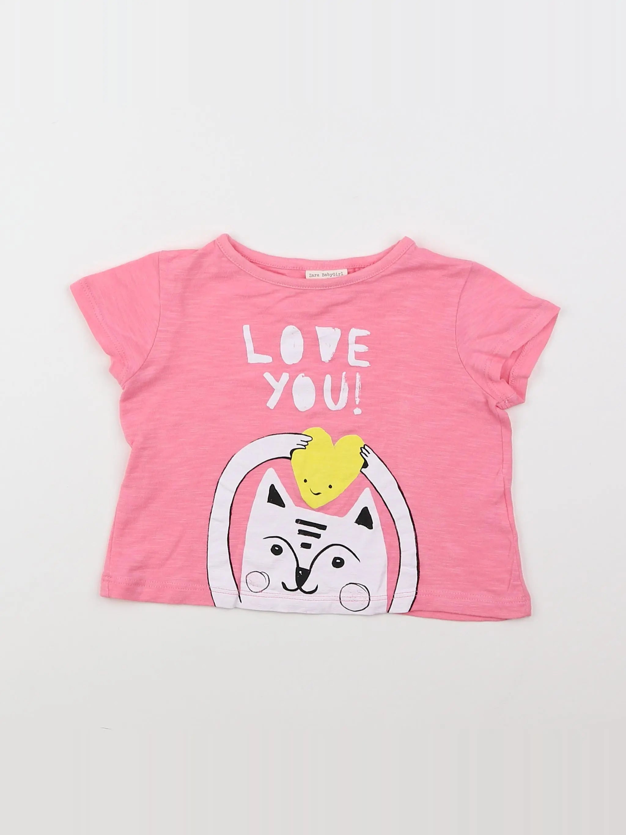 Zara - tee-shirt rose - 9/12 mois