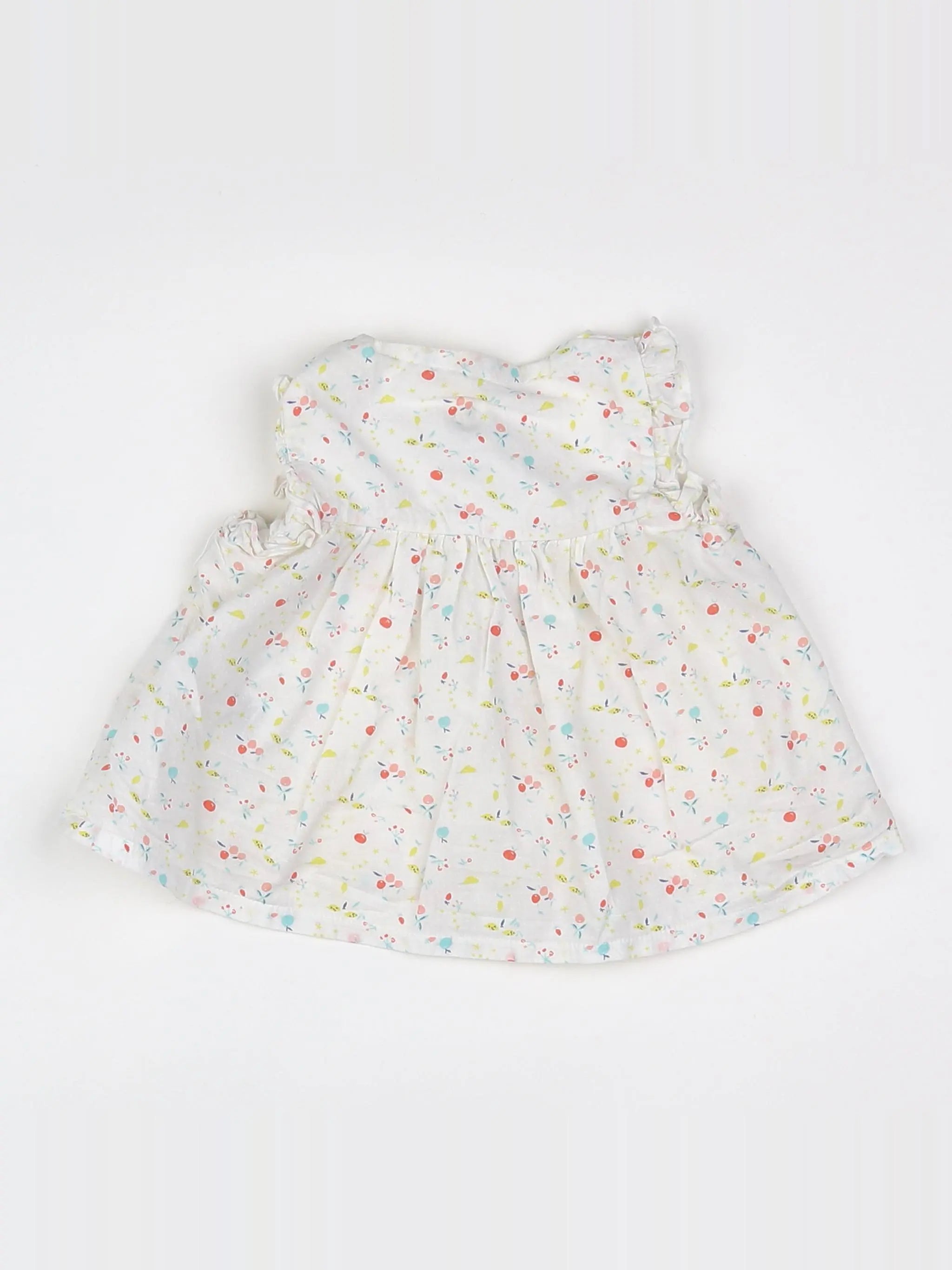 Petit Bateau - robe blanc - 12 mois