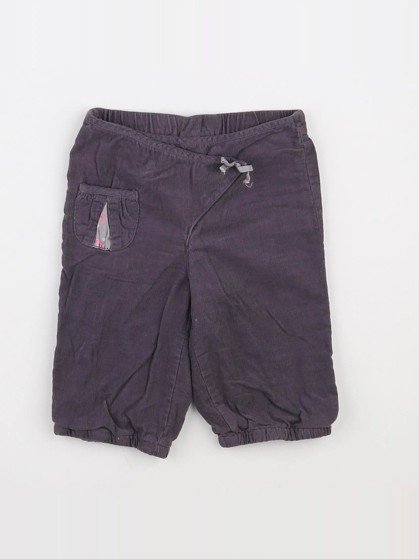 Vertbaudet - pantalon doublé gris - 9 mois