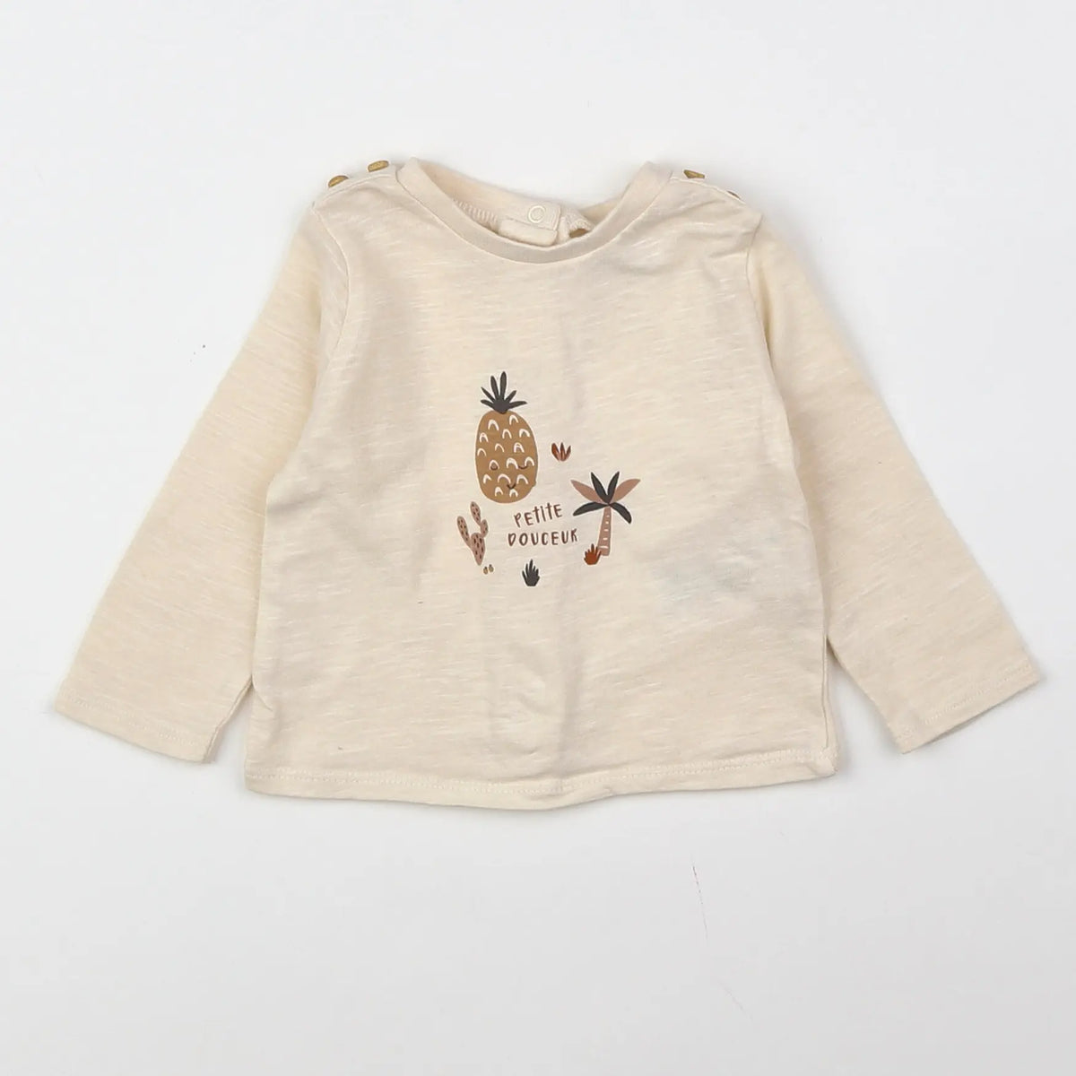 Vertbaudet - tee-shirt beige - 3 mois