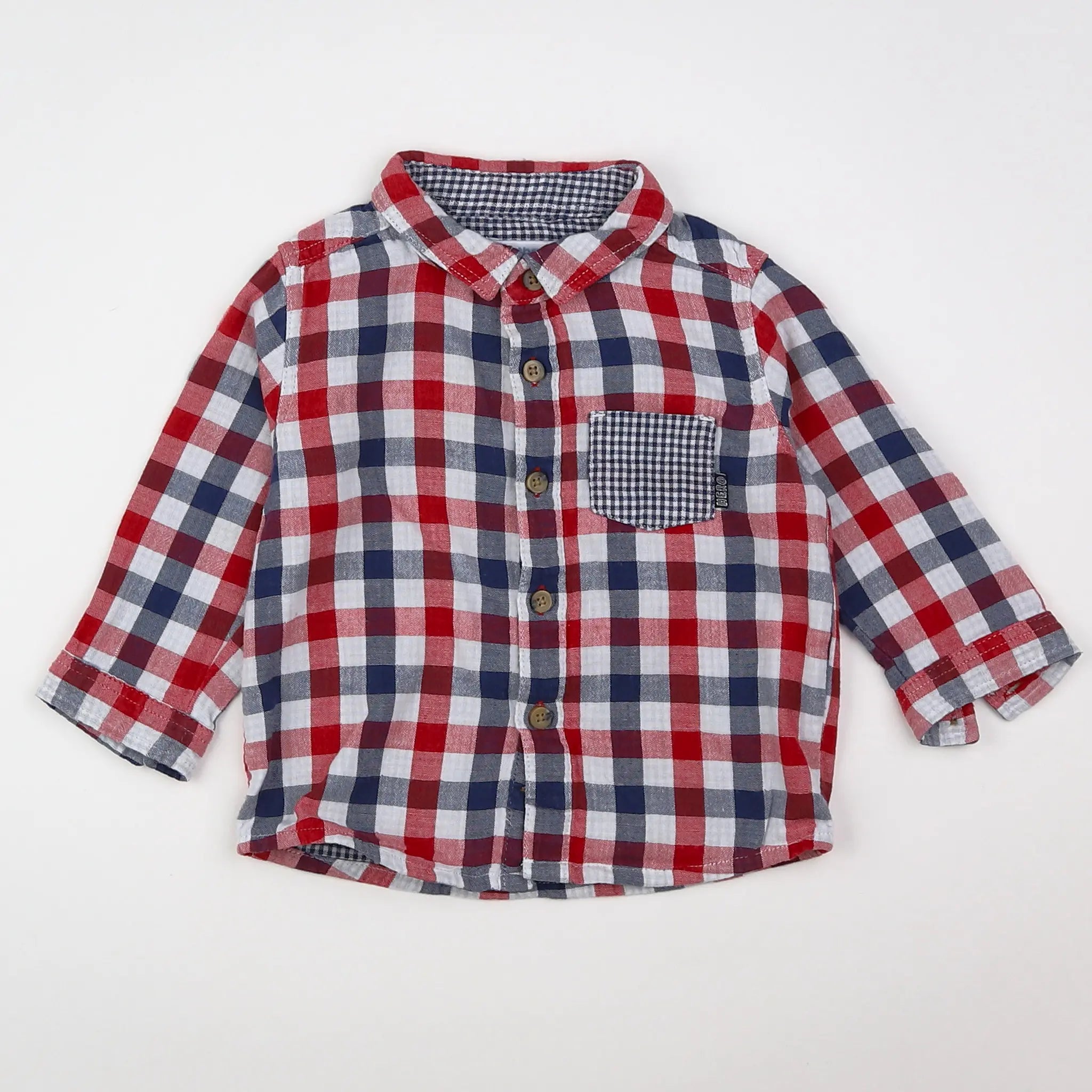 Vertbaudet - chemise multicolore - 12 mois