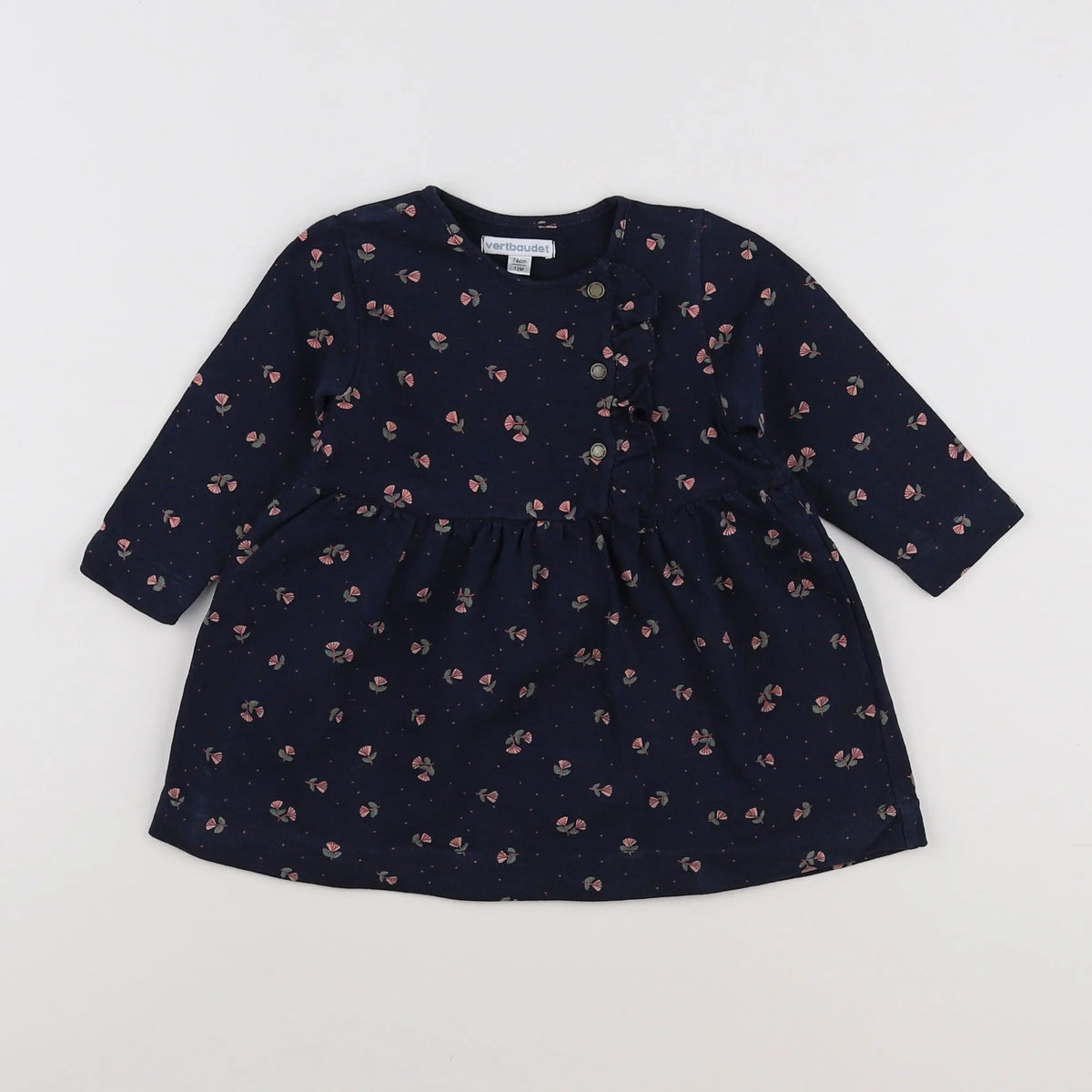 Vertbaudet - robe bleu - 12 mois