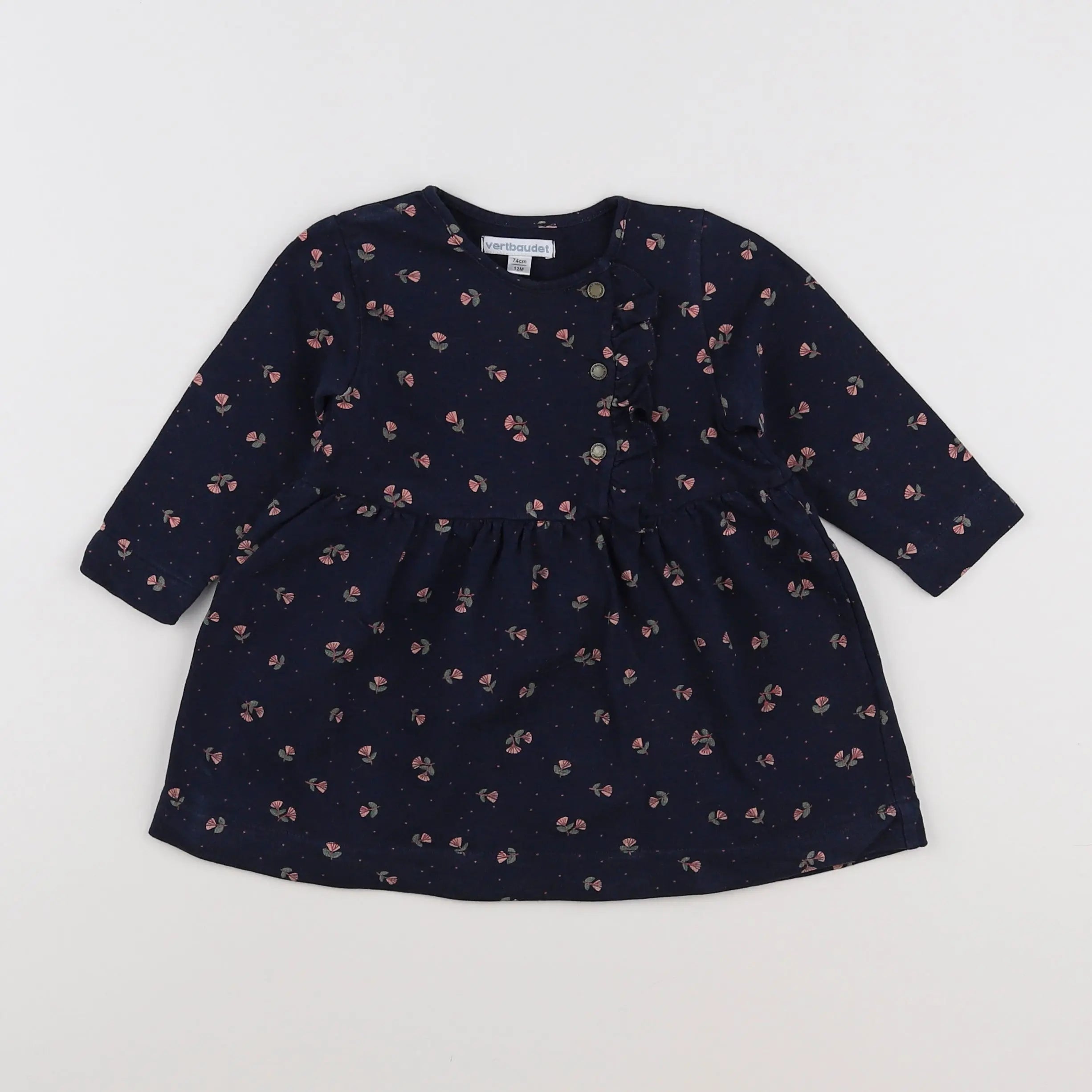 Vertbaudet - robe bleu - 12 mois